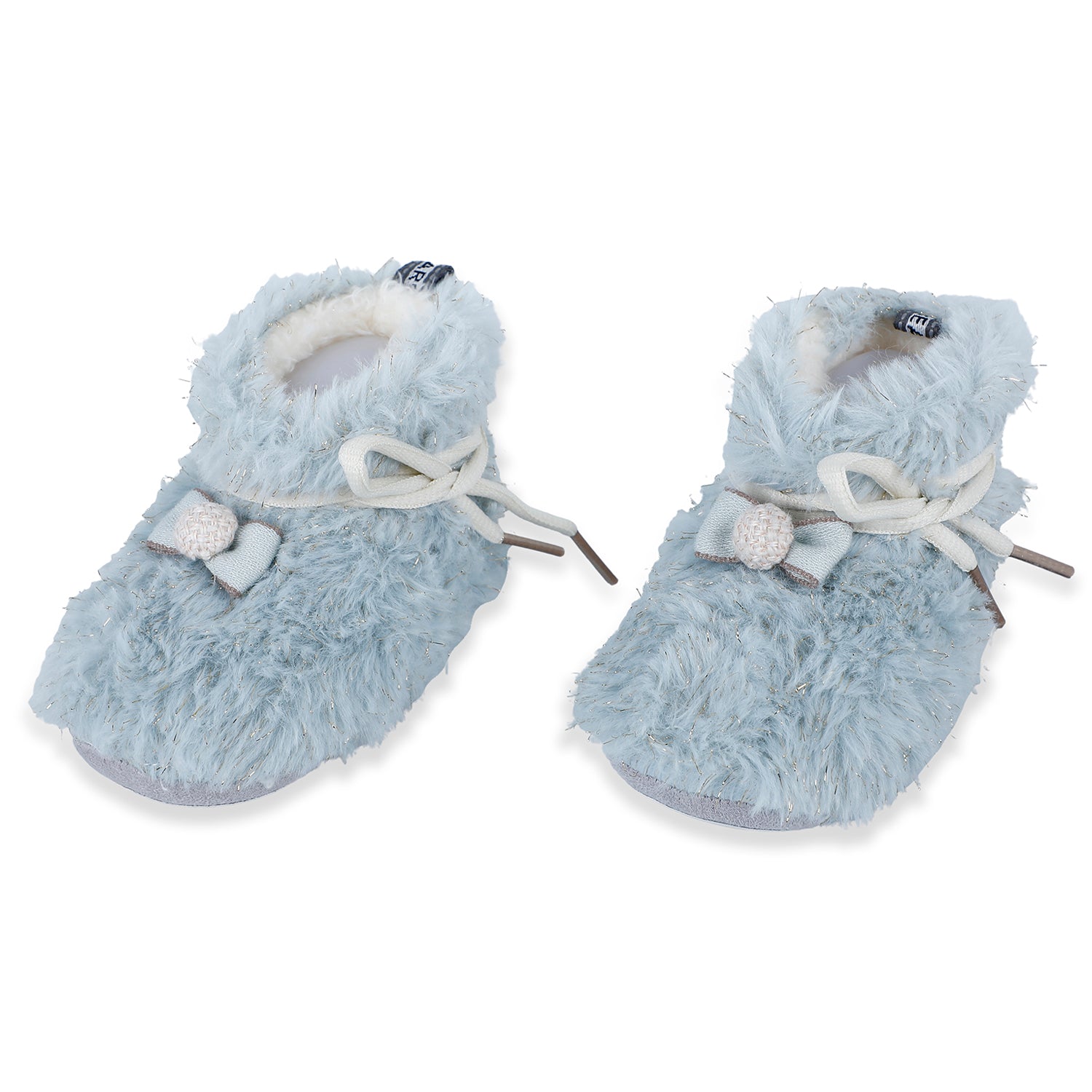 Baby Moo Papa's Angel Velcro Warm Furry Booties - Blue - Baby Moo