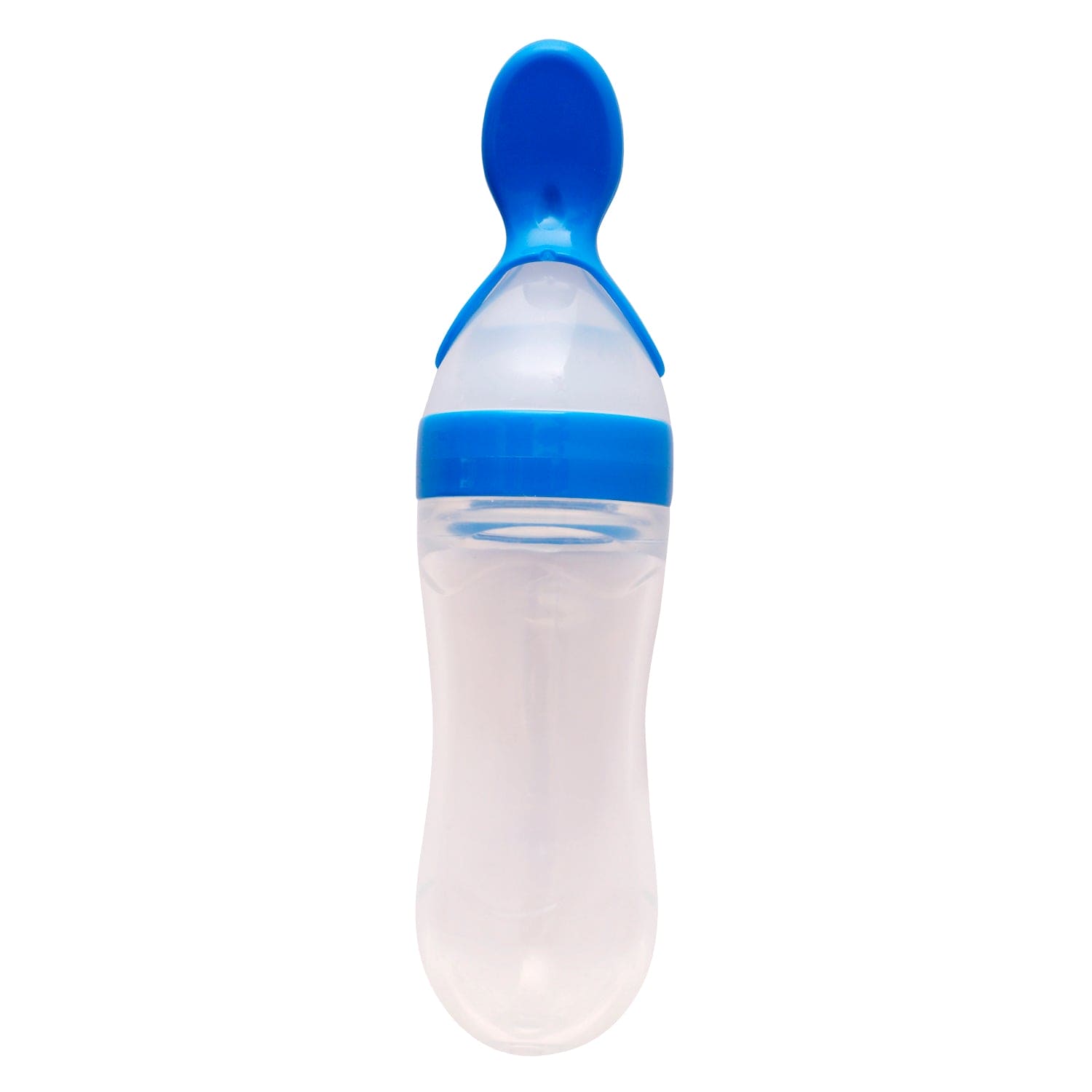 Blue 90 Ml Squeeze Bottle Feeder With Dispensing Spoon