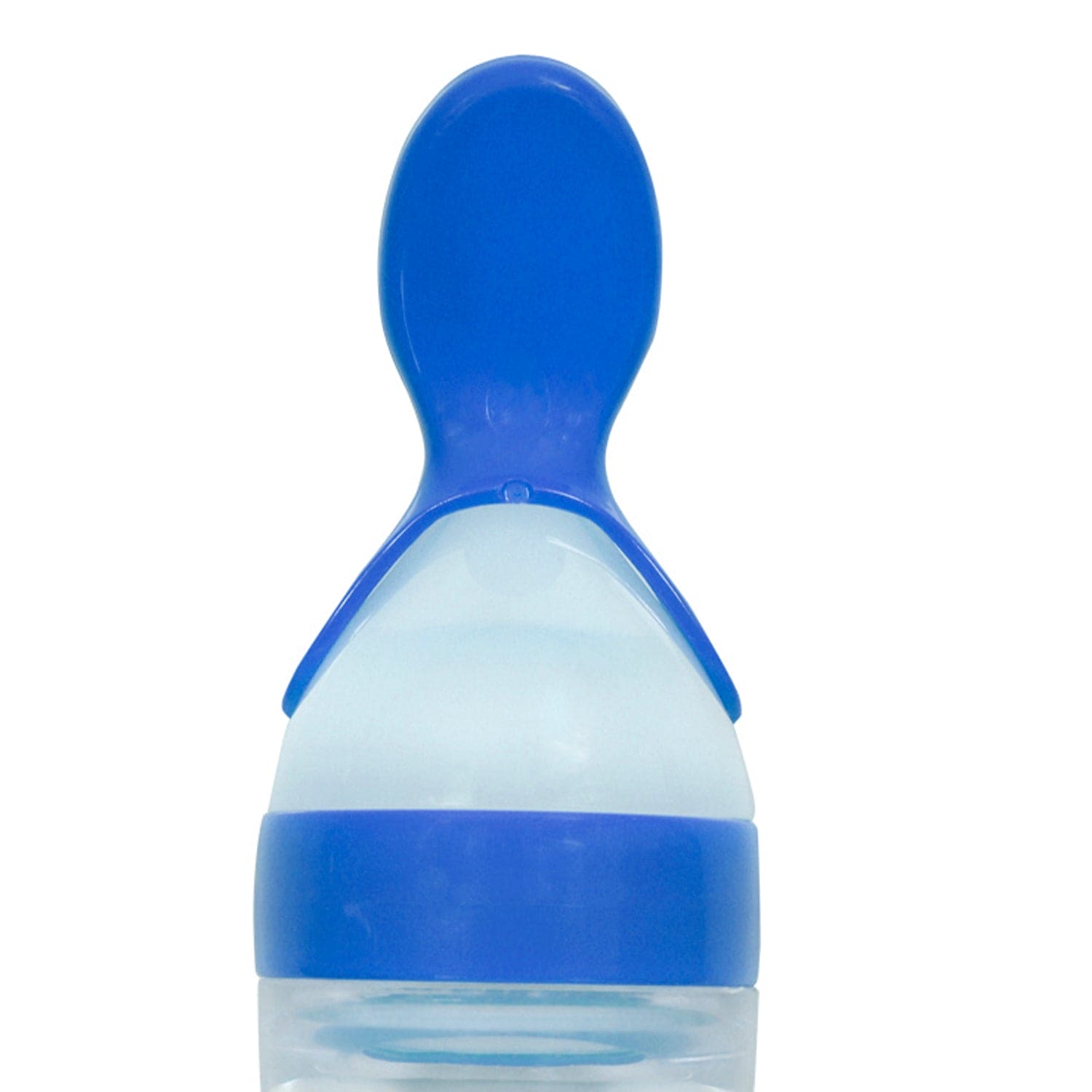 Blue 90 Ml Squeeze Bottle Feeder With Dispensing Spoon