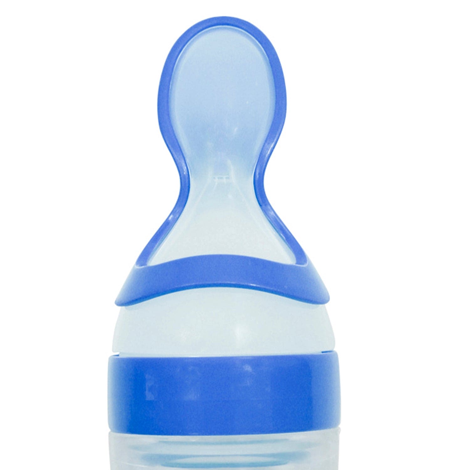 Blue 90 Ml Squeeze Bottle Feeder With Dispensing Spoon