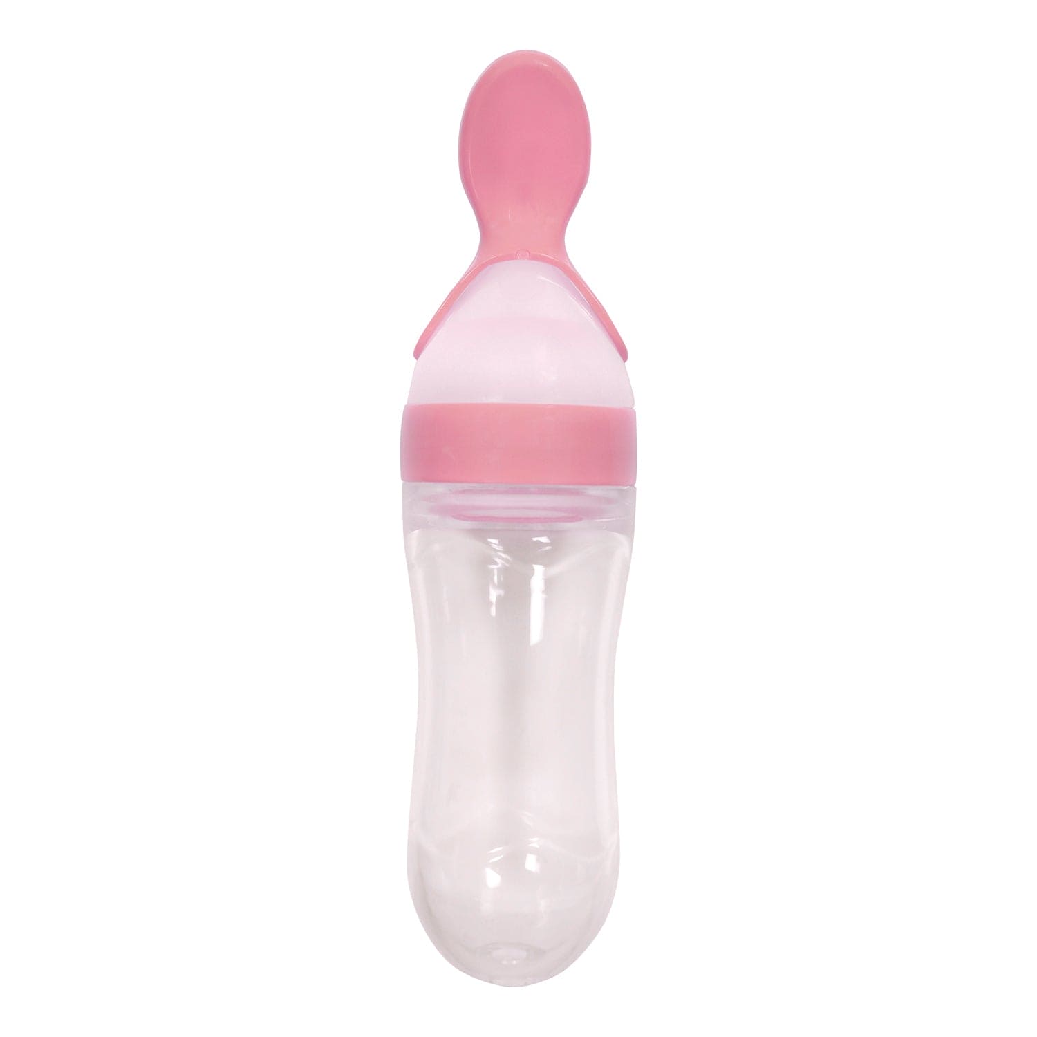 Pink 90 Ml Squeeze Bottle Feeder With Dispensing Spoon