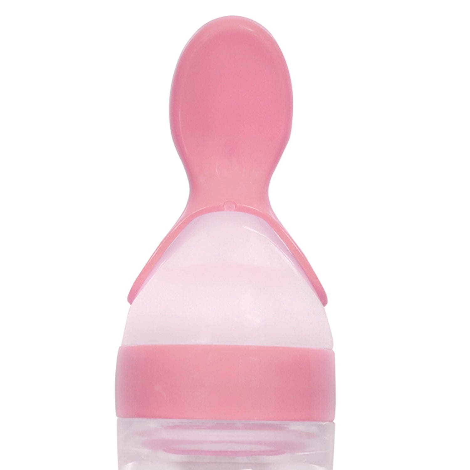 Pink 90 Ml Squeeze Bottle Feeder With Dispensing Spoon