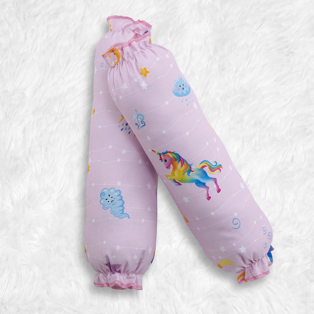 Baby Moo Unicorn 2 Pcs Cotton Medium Bolster Set - Pink - Baby Moo