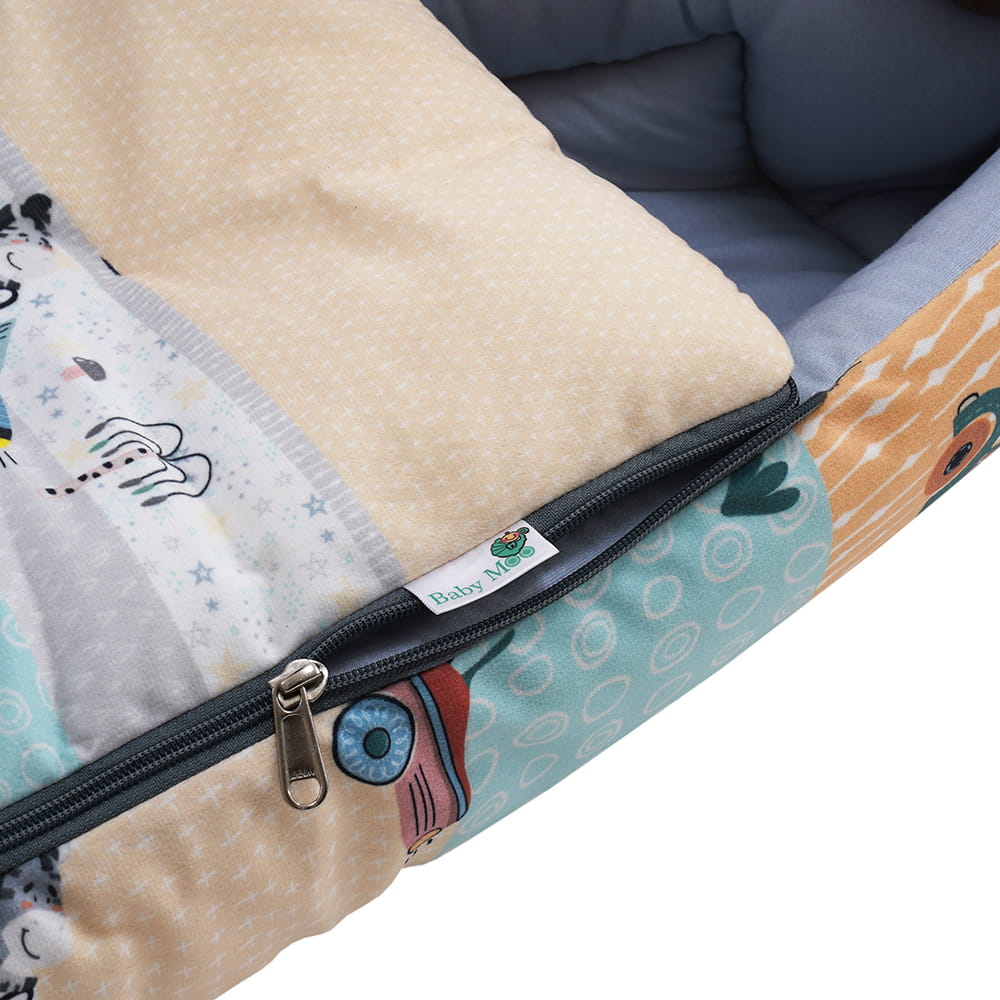 Baby Moo Bear in Car Premium Carry Nest Velvet With Hosiery Lining Sleeping Bag - Yellow - Baby Moo