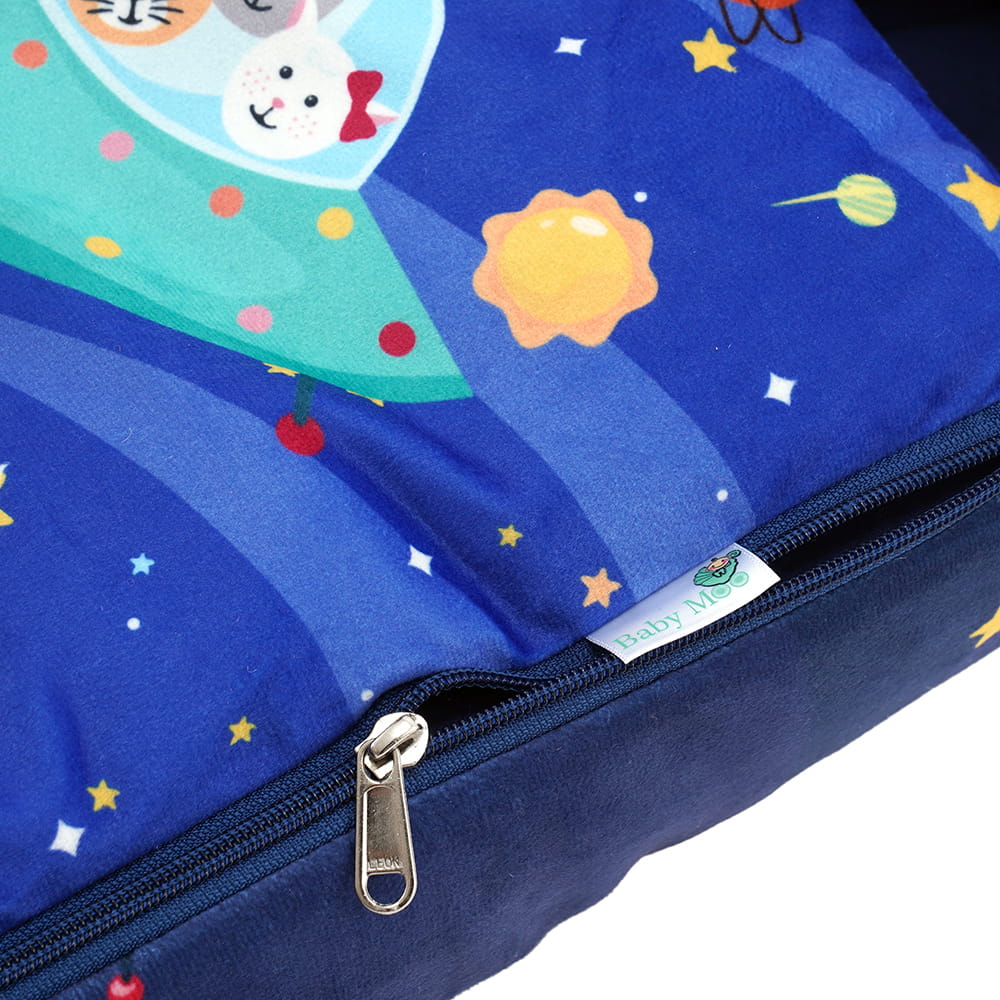 Baby Moo Space Premium Carry Nest Velvet With Hosiery Lining Sleeping Bag - Blue - Baby Moo