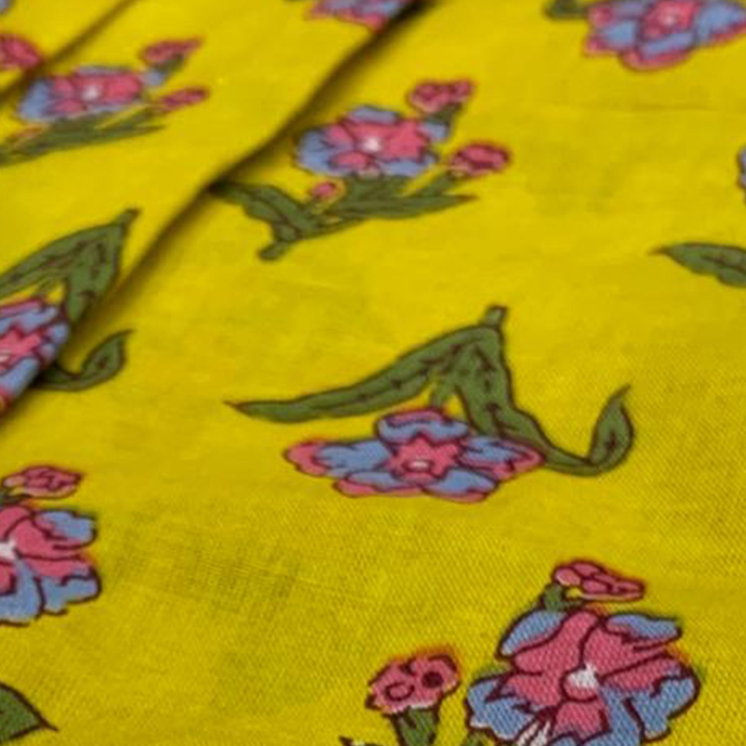 Baby Moo Floral Print Cotton Girls Two Piece Kurti Sharara Set - Lemon Yellow