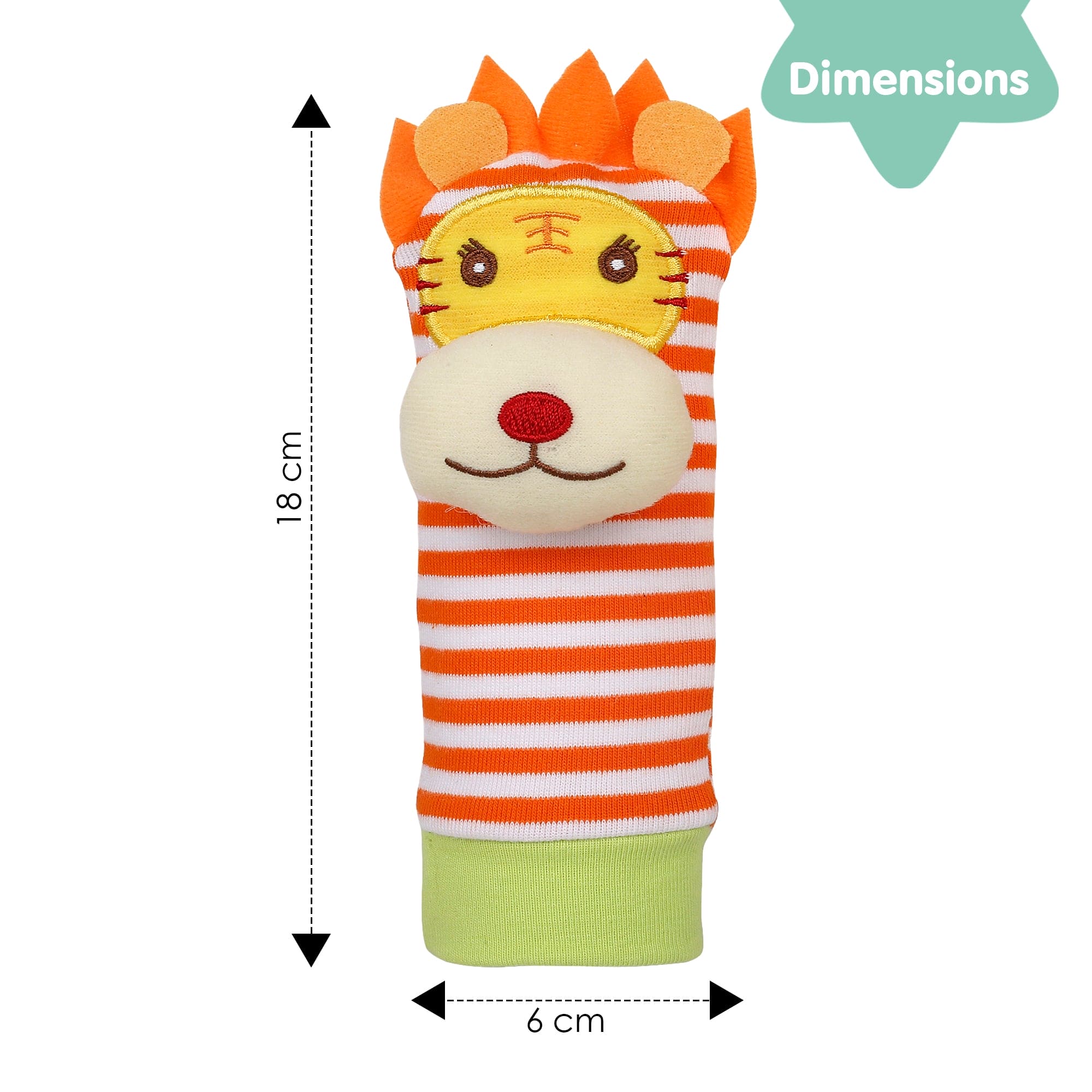 Wild Cats Yellow And Orange Set of 2 Socks Rattle