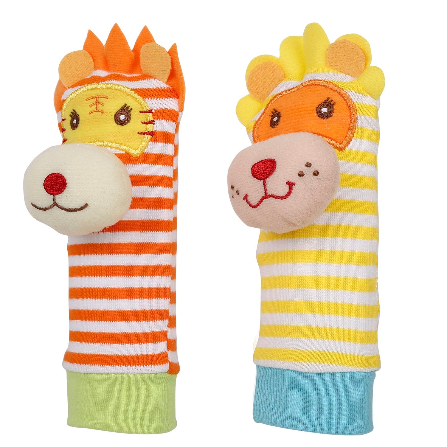 Wild Cats Yellow And Orange Set of 2 Socks Rattle