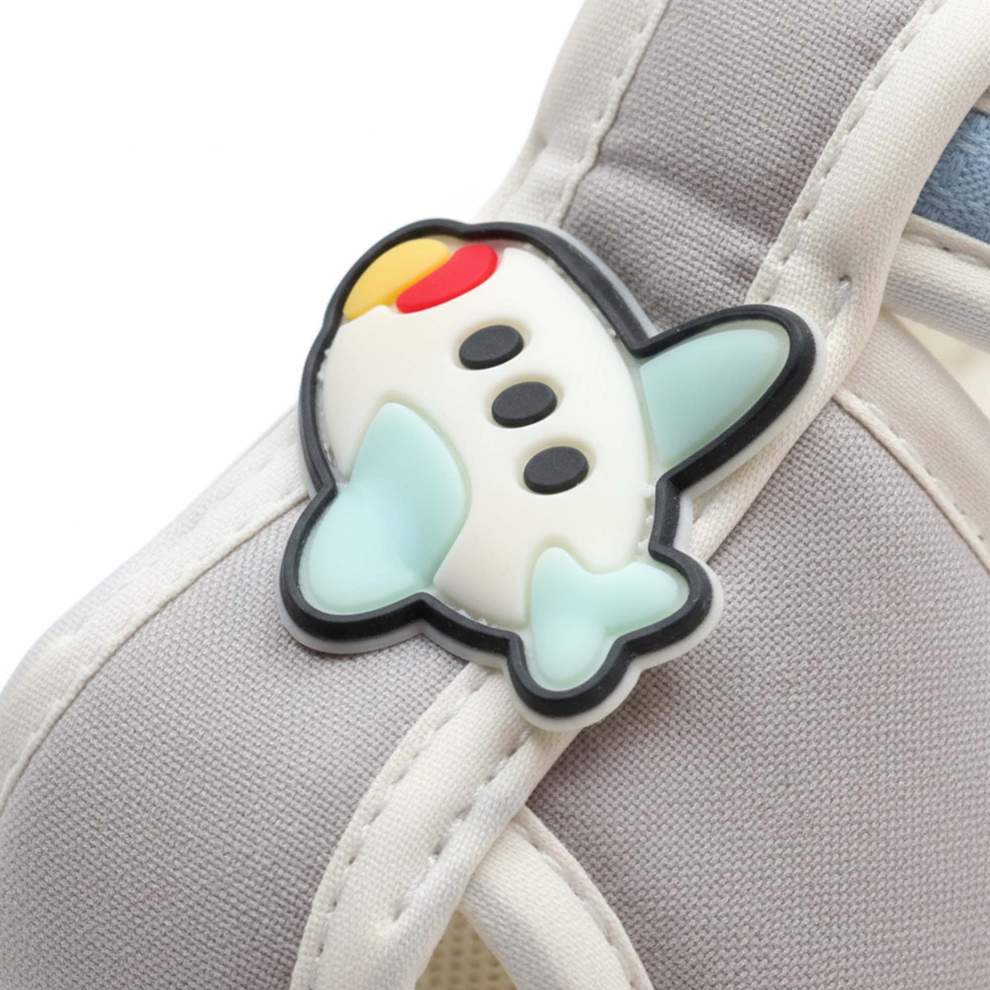 Baby Moo Aeroplane Velcro Strap Anti-Skid Closed Toe Sandal Booties-Grey