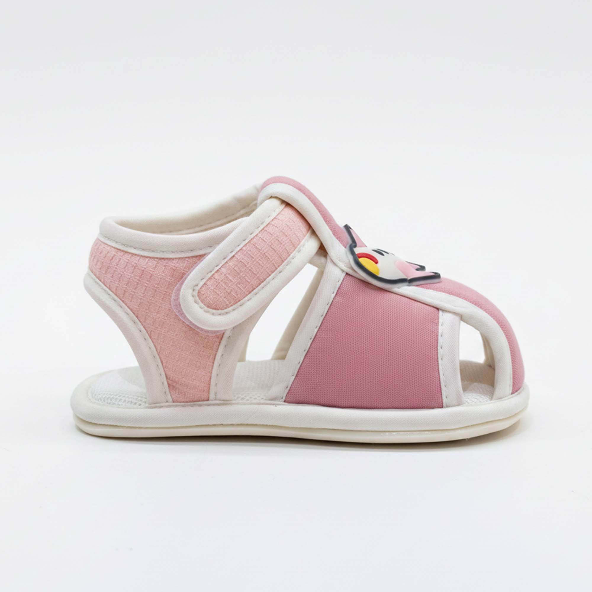 Baby Moo Aeroplane Velcro Strap Anti-Skid Closed Toe Sandal Booties-Pink