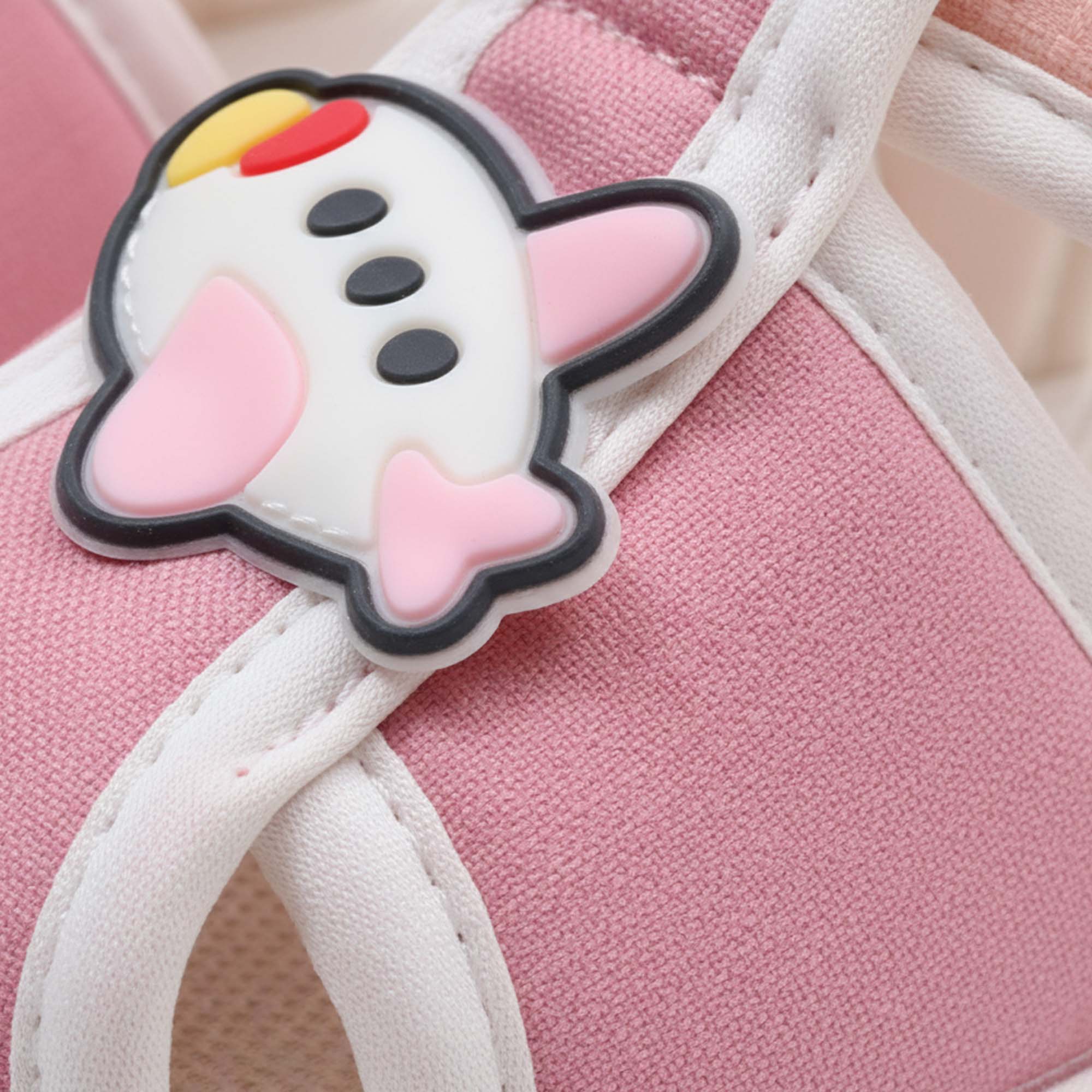 Baby Moo Aeroplane Velcro Strap Anti-Skid Closed Toe Sandal Booties-Pink