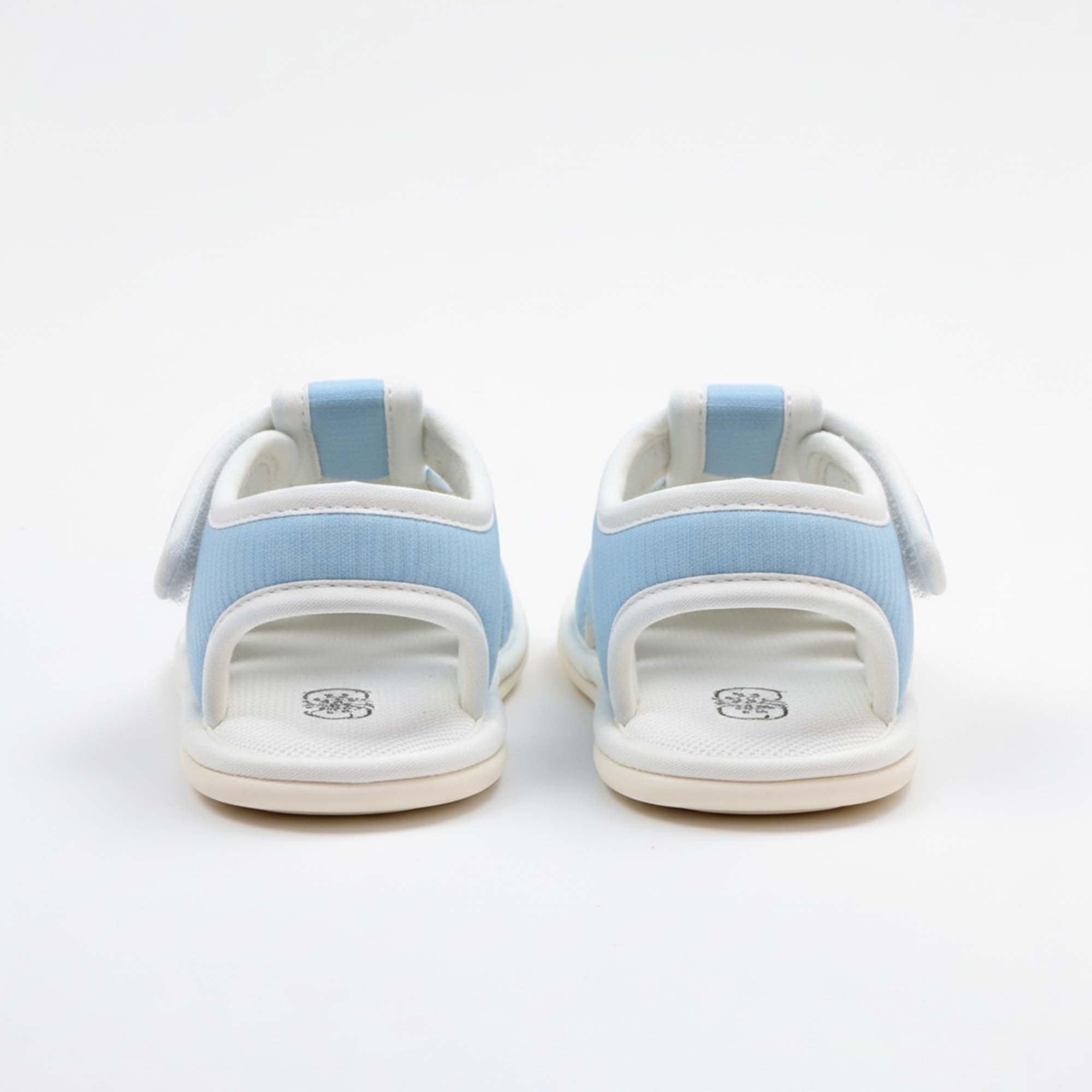 Baby Moo Chick with Glasses Velcro Strap Anti-Skid Closed Toe Sandal Booties-Blue