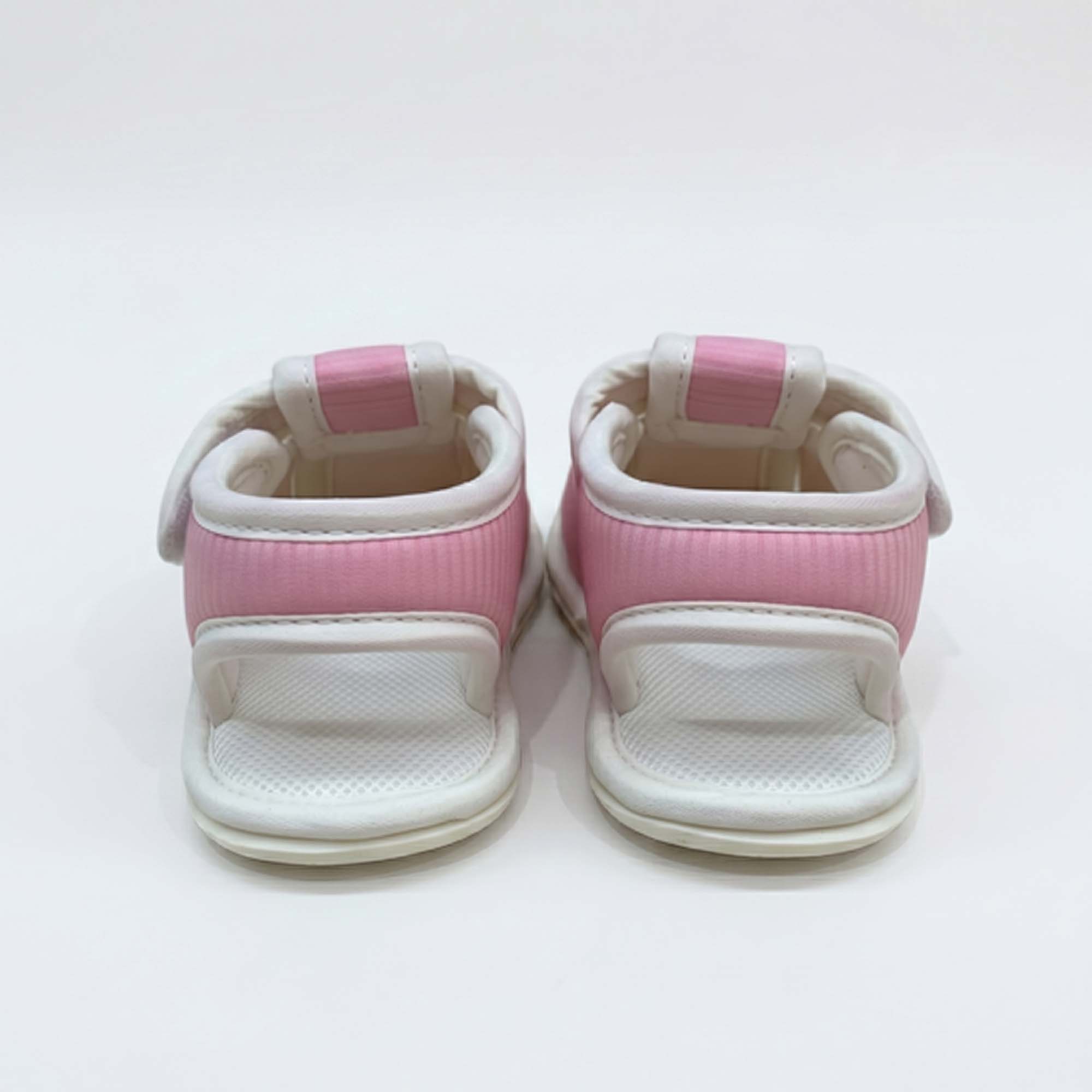 Baby Moo Chick with Glasses Velcro Strap Anti-Skid Closed Toe Sandal Booties-Pink