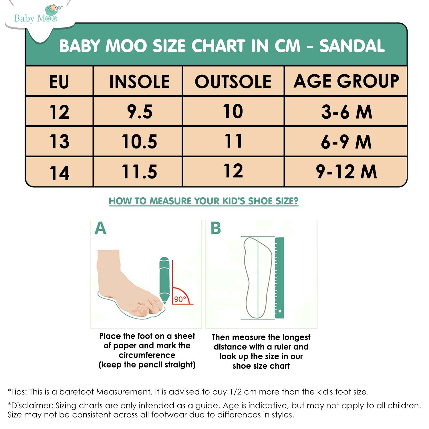 Baby Moo Lamb Velcro Strap Anti-Skid Closed Toe Sandal Booties-Beige