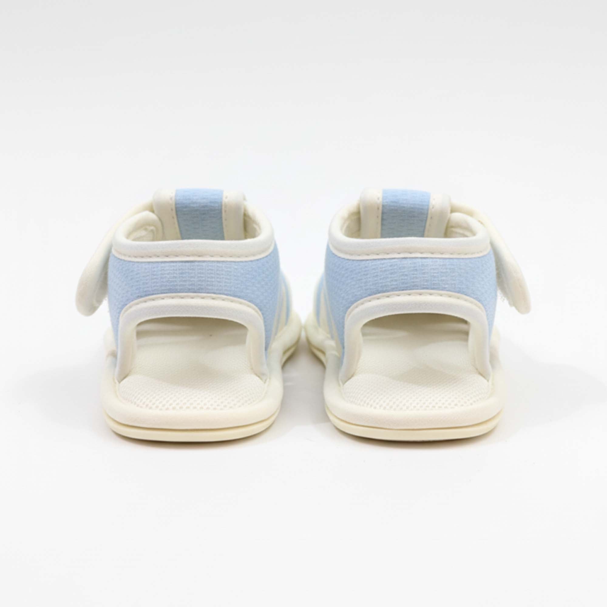 Baby Moo Lamb Velcro Strap Anti-Skid Closed Toe Sandal Booties-Blue
