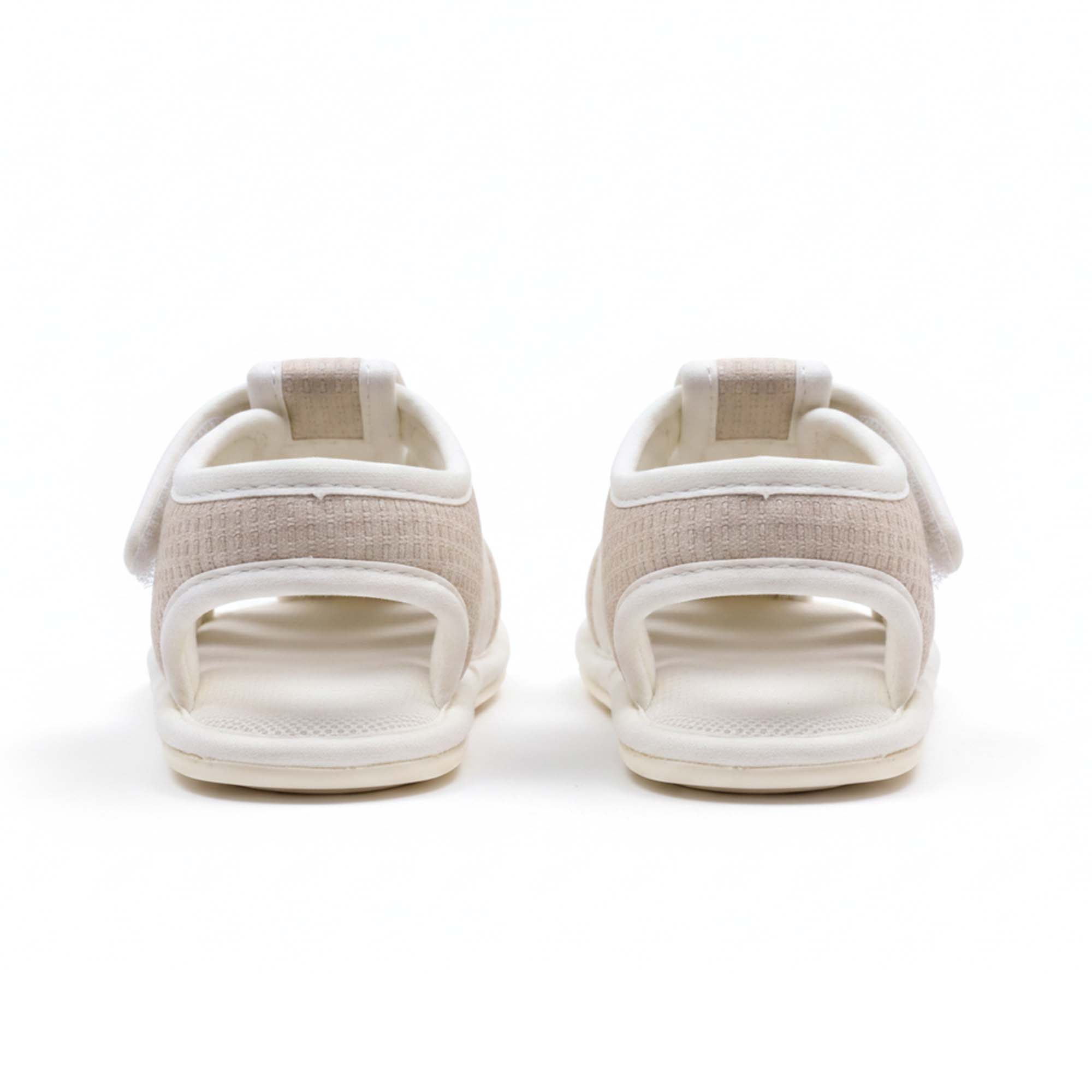 Baby Moo Teddy Velcro Strap Anti-Skid Closed Toe Sandal Booties-Beige