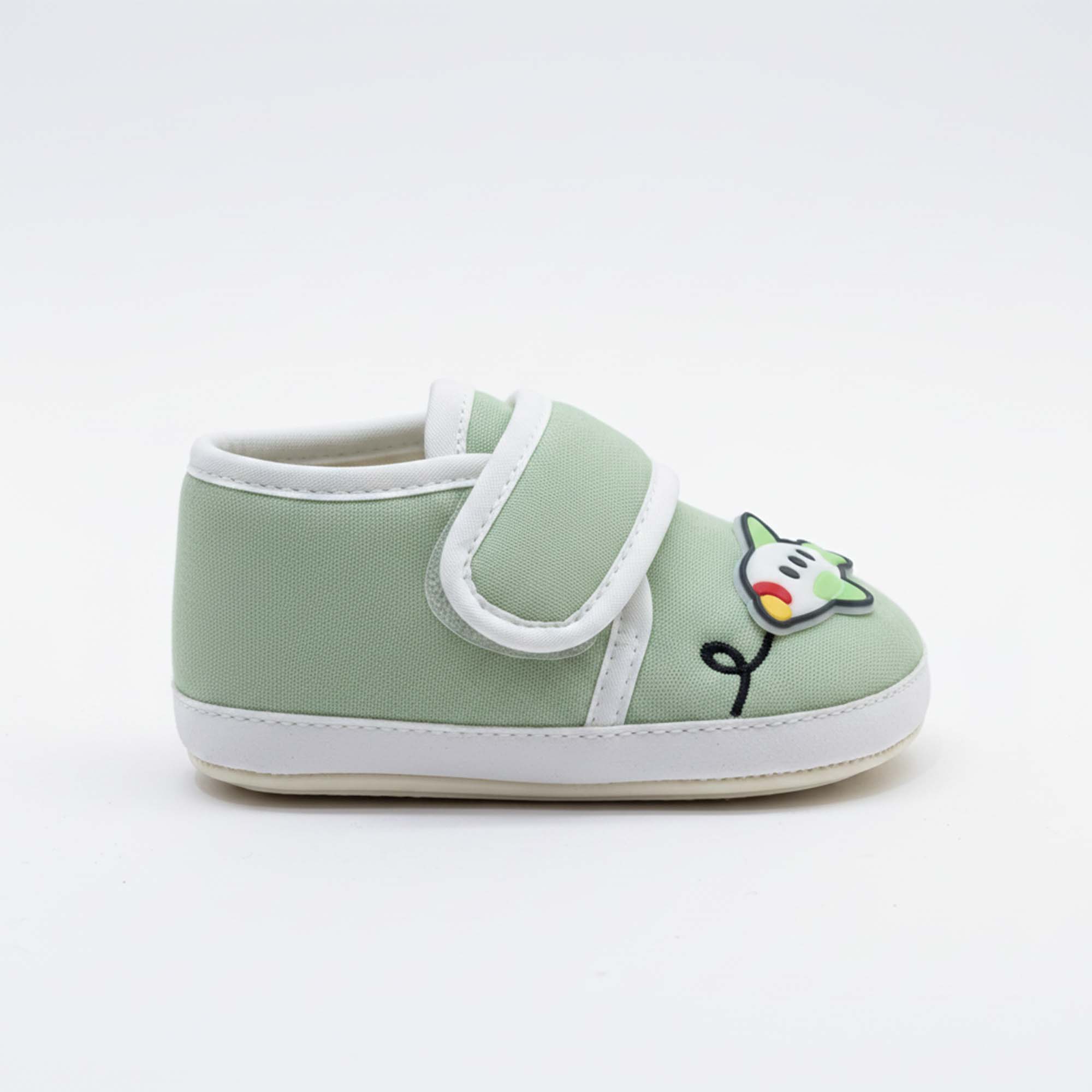 Baby Moo Aeroplane Velcro Strap Anti-Skid Sneakers Booties-Green