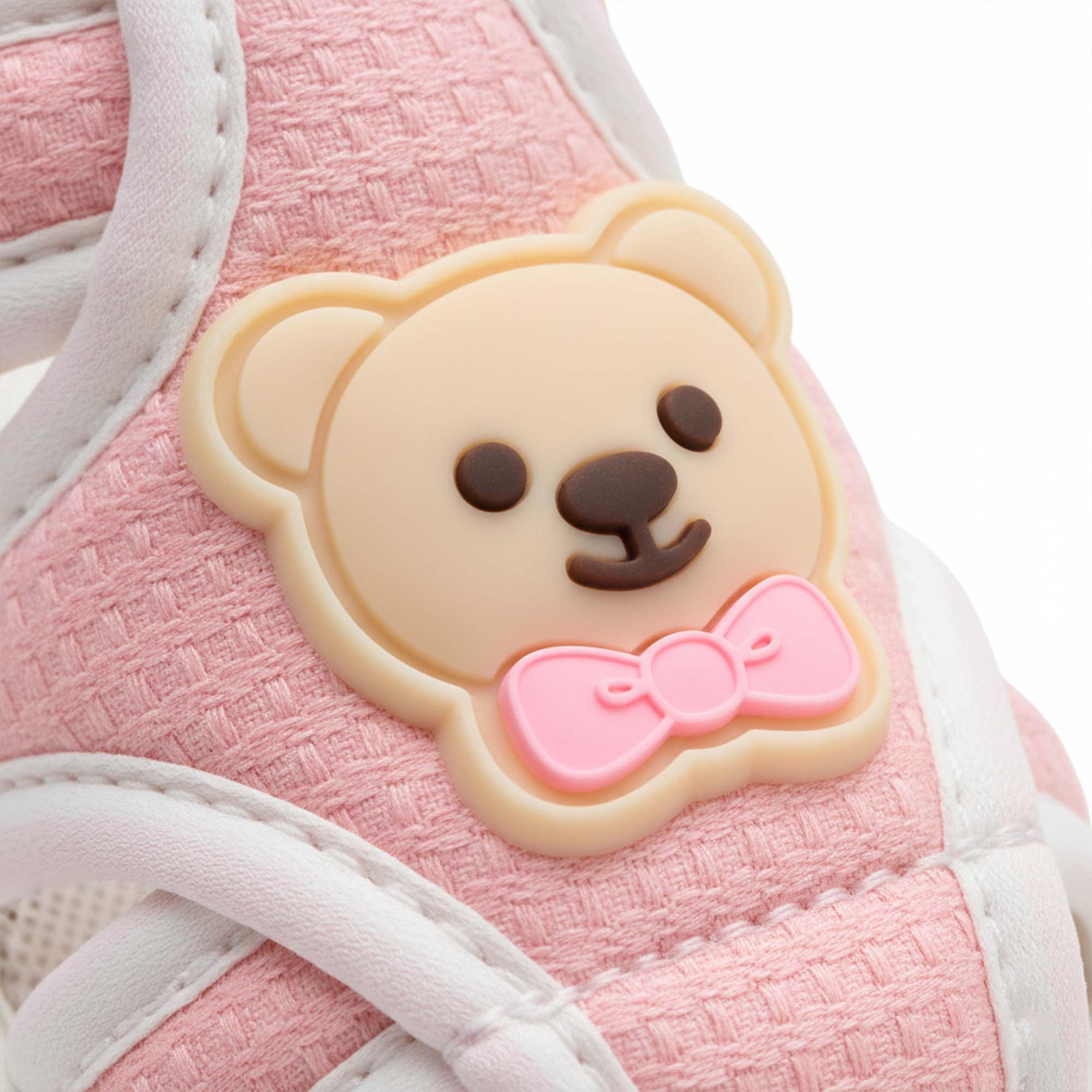 Baby Moo Teddy Velcro Strap Anti-Skid Closed Toe Sandal Booties-Pink