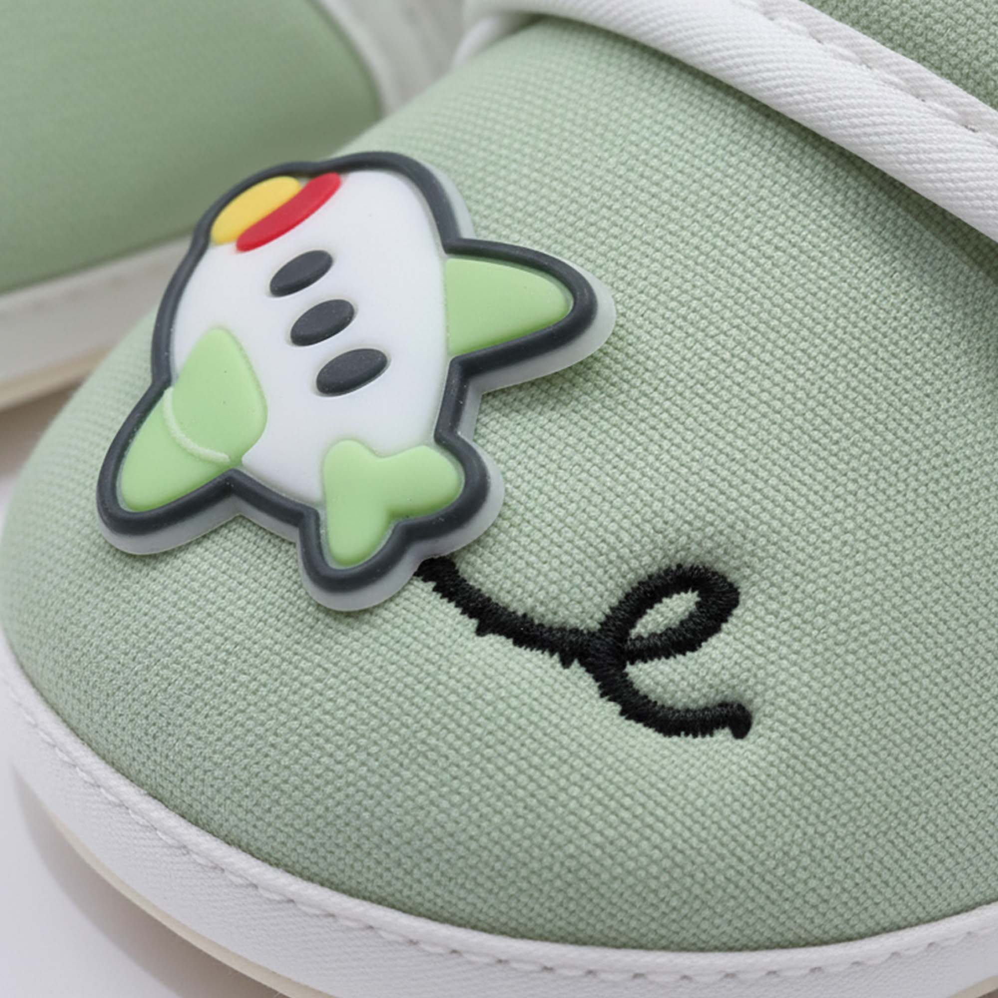 Baby Moo Aeroplane Velcro Strap Anti-Skid Sneakers Booties-Green