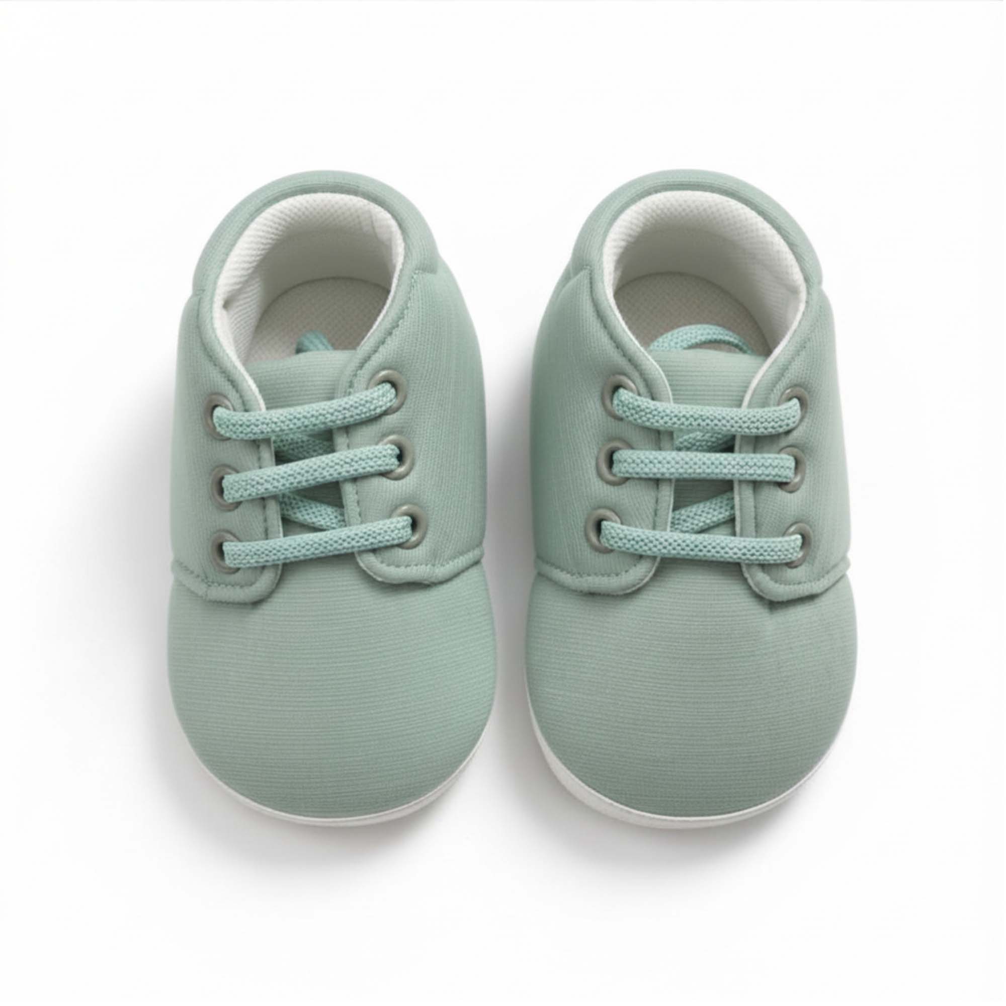 Baby Moo Stylish Lace-Up Comfy Velcro Sneakers Booties-Mint Green