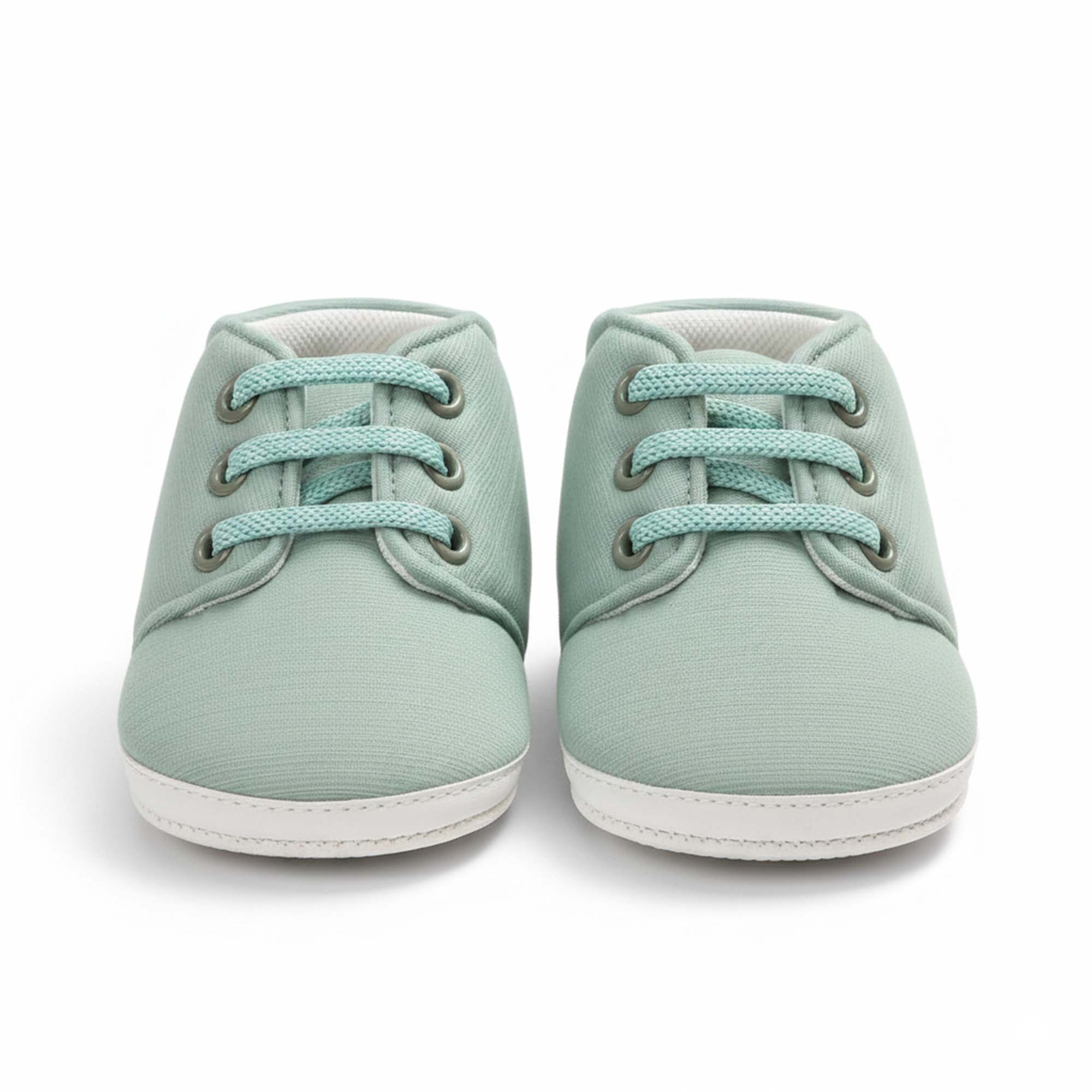 Baby Moo Stylish Lace-Up Comfy Velcro Sneakers Booties-Mint Green