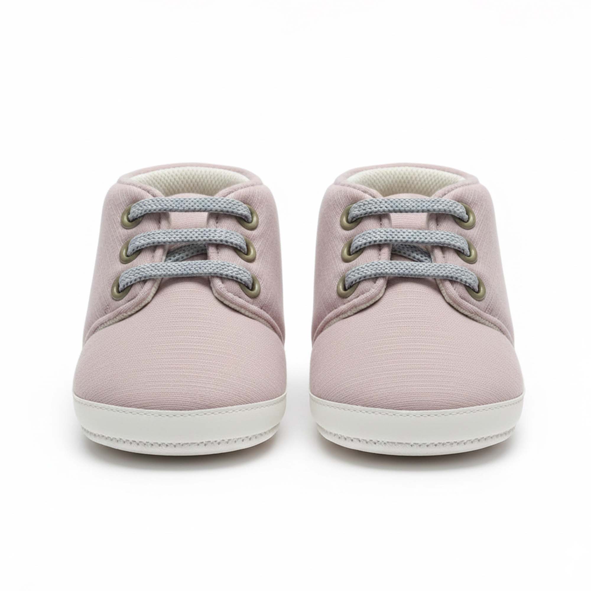 Baby Moo Stylish Lace-Up Comfy Velcro Sneakers Booties-Dusky Lavender