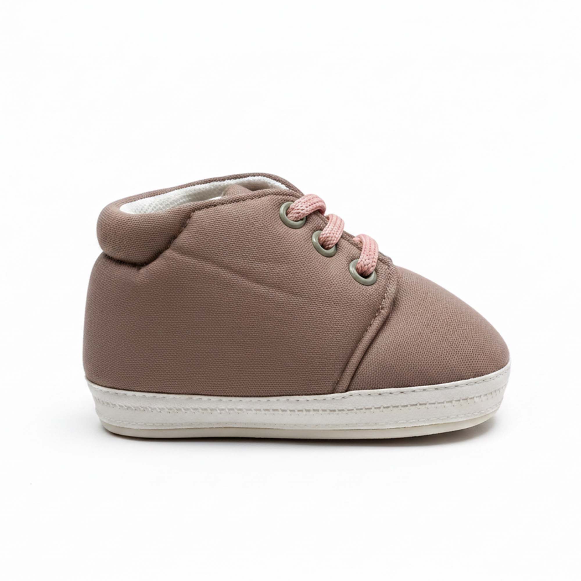 Baby Moo Stylish Lace-Up Comfy Velcro Sneakers Booties-Brown