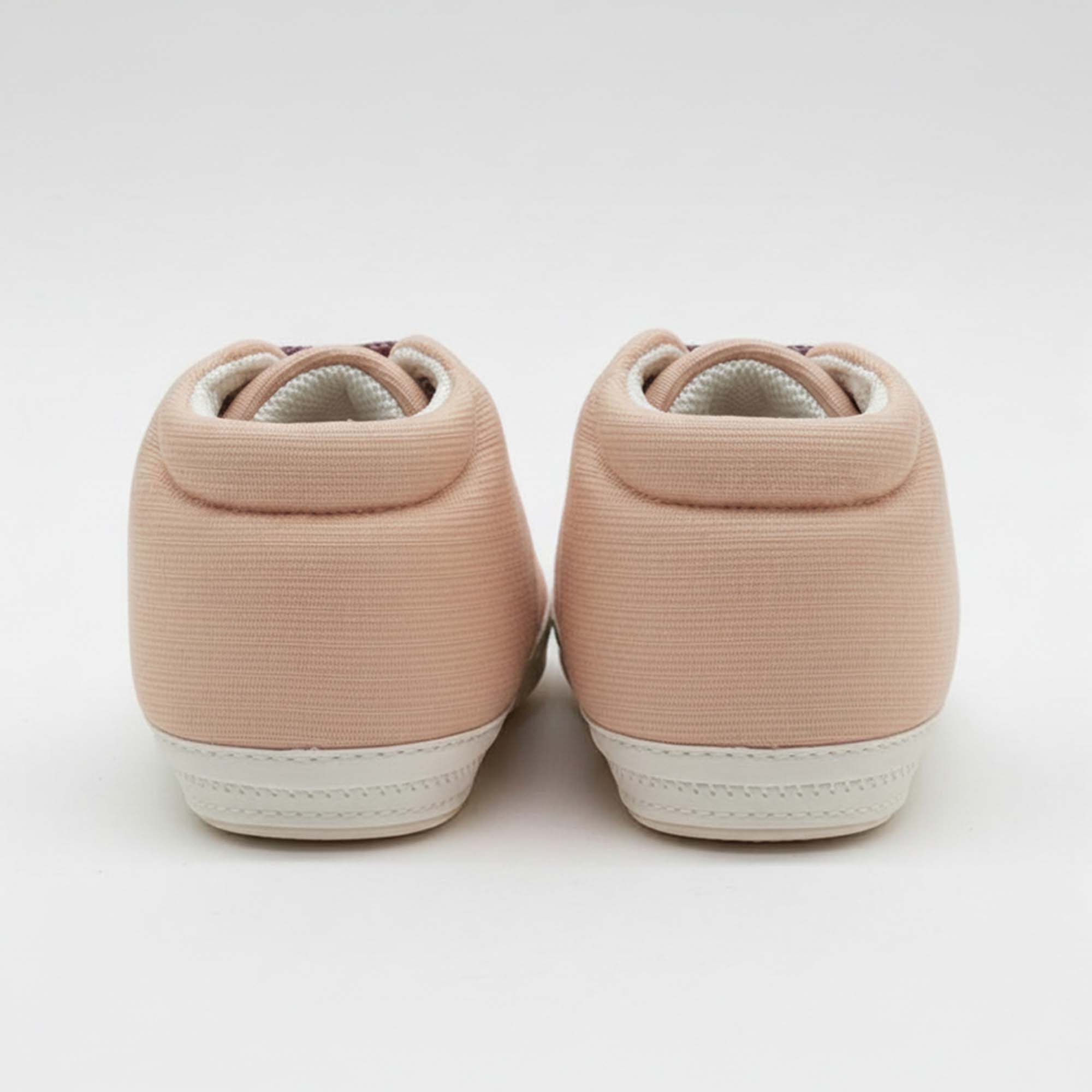 Baby Moo Stylish Lace-Up Comfy Velcro Sneakers Booties-Peach