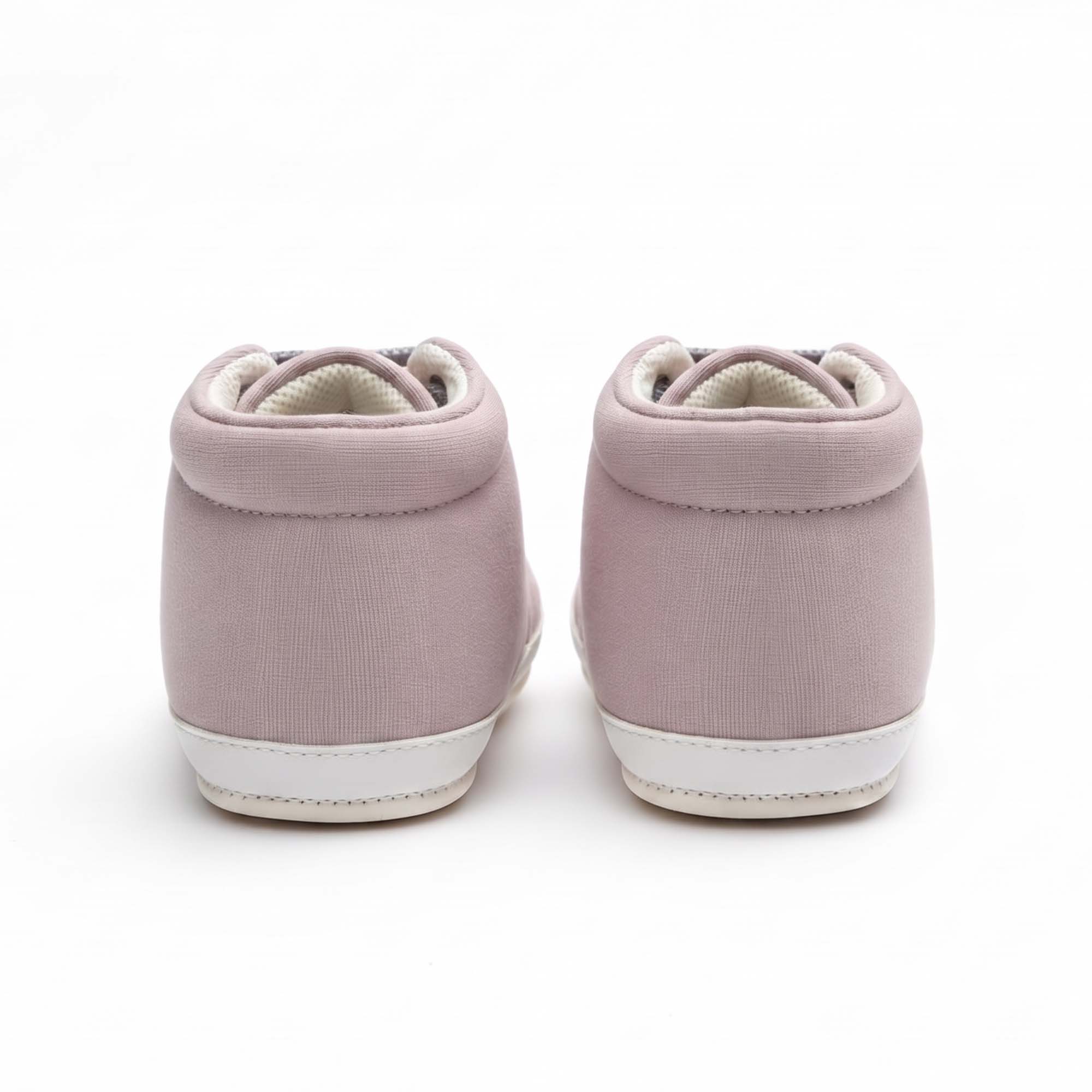 Baby Moo Stylish Lace-Up Comfy Velcro Sneakers Booties-Dusky Lavender