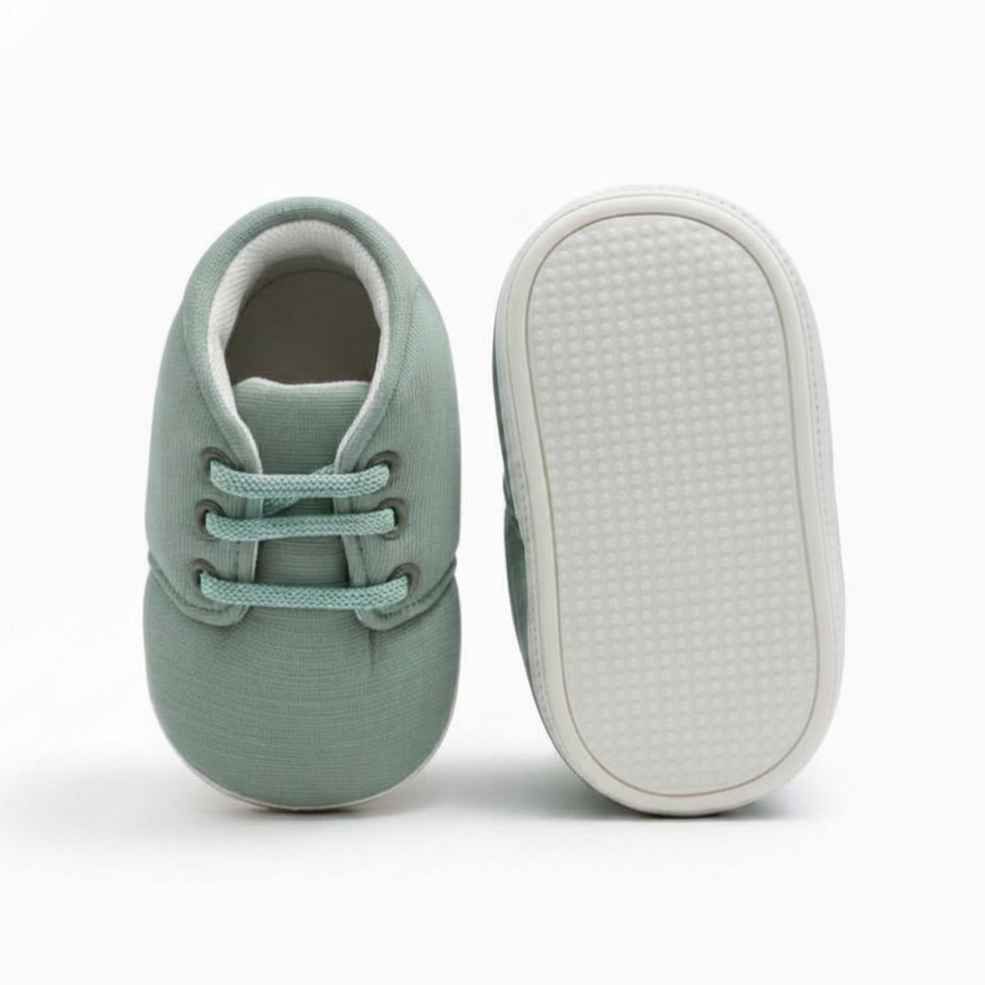 Baby Moo Stylish Lace-Up Comfy Velcro Sneakers Booties-Mint Green