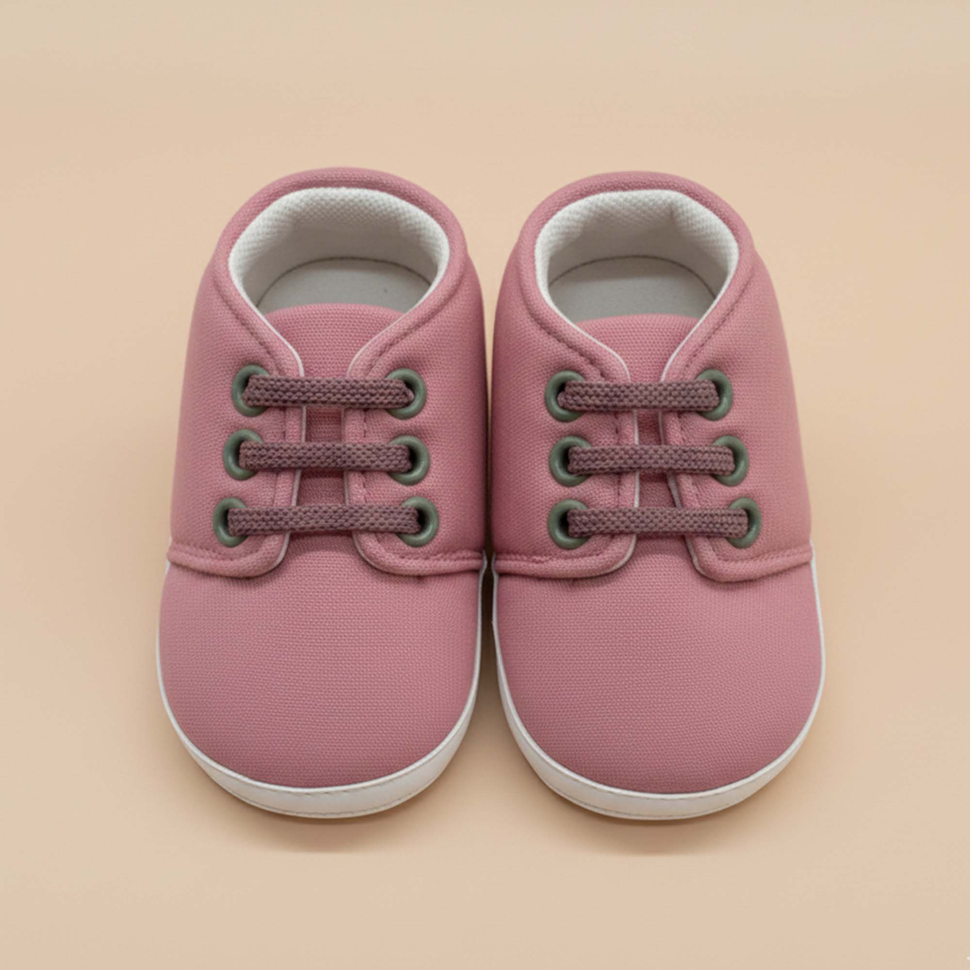 Baby Moo Stylish Lace-Up Comfy Velcro Sneakers Booties-Pink