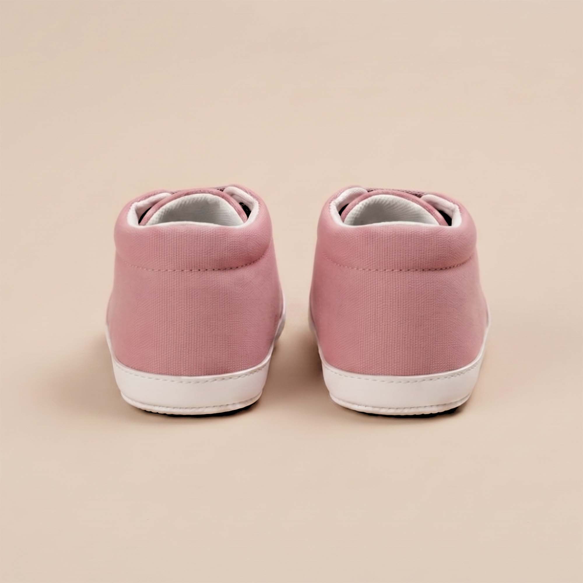 Baby Moo Stylish Lace-Up Comfy Velcro Sneakers Booties-Pink