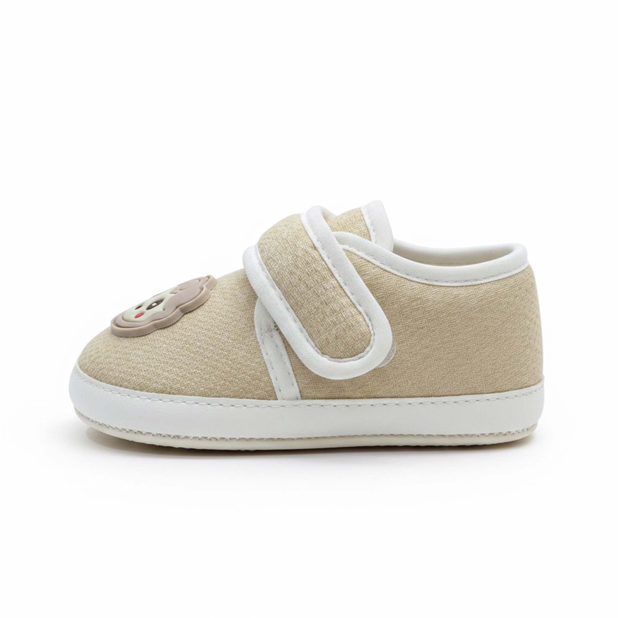 Baby Moo Lamb Velcro Strap Anti-Skid Sneakers Booties-Beige