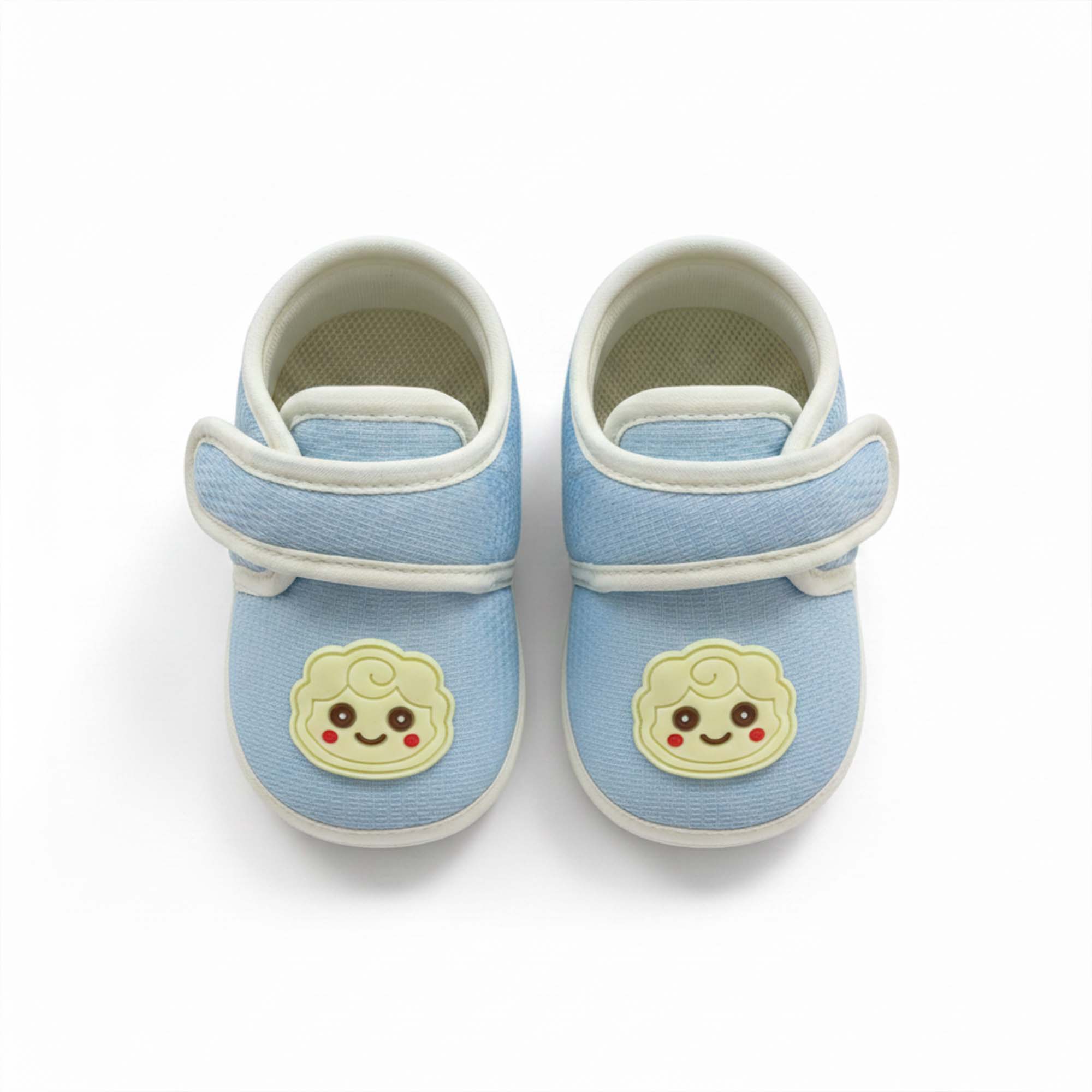 Baby Moo Lamb Velcro Strap Anti-Skid Sneakers Booties-Blue