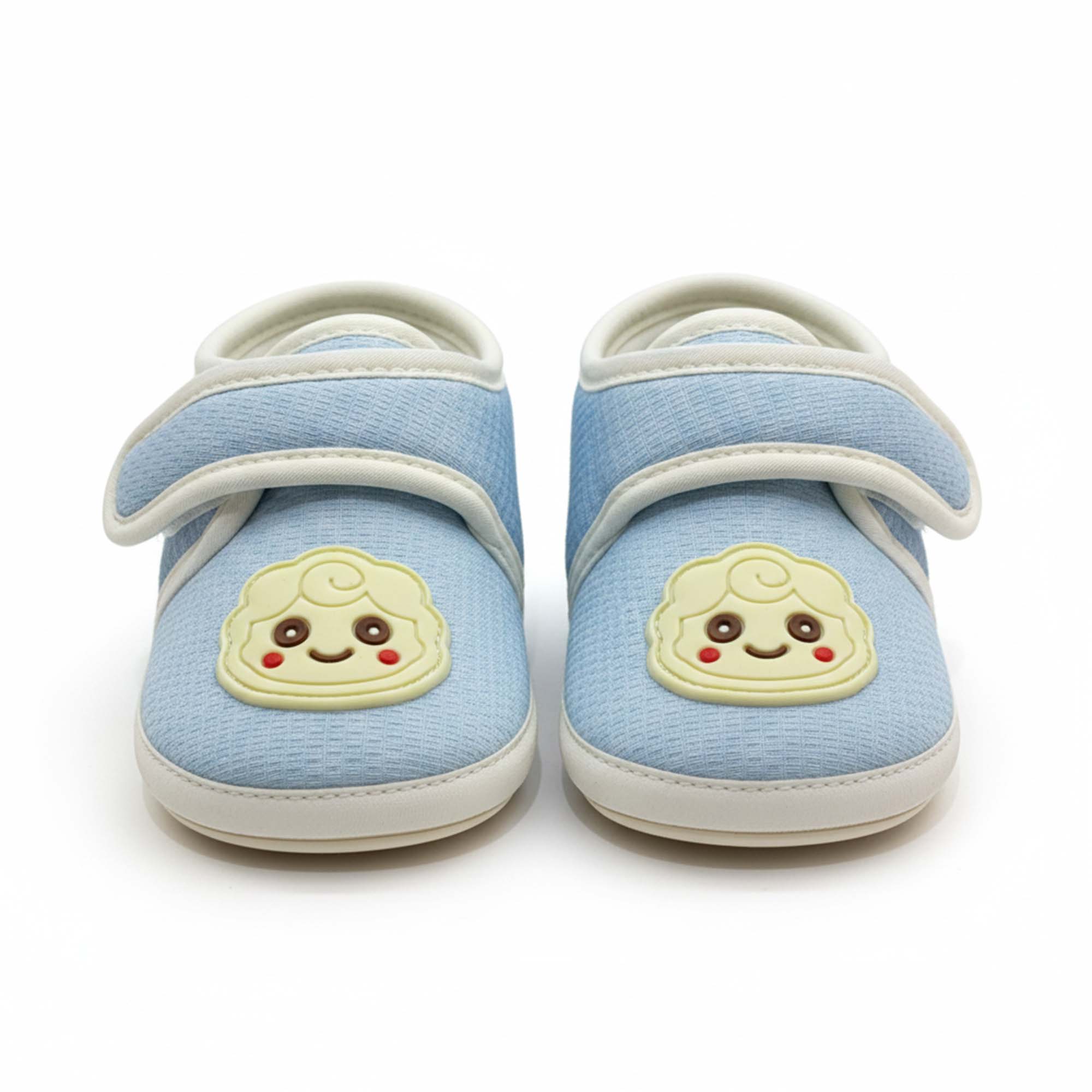 Baby Moo Lamb Velcro Strap Anti-Skid Sneakers Booties-Blue