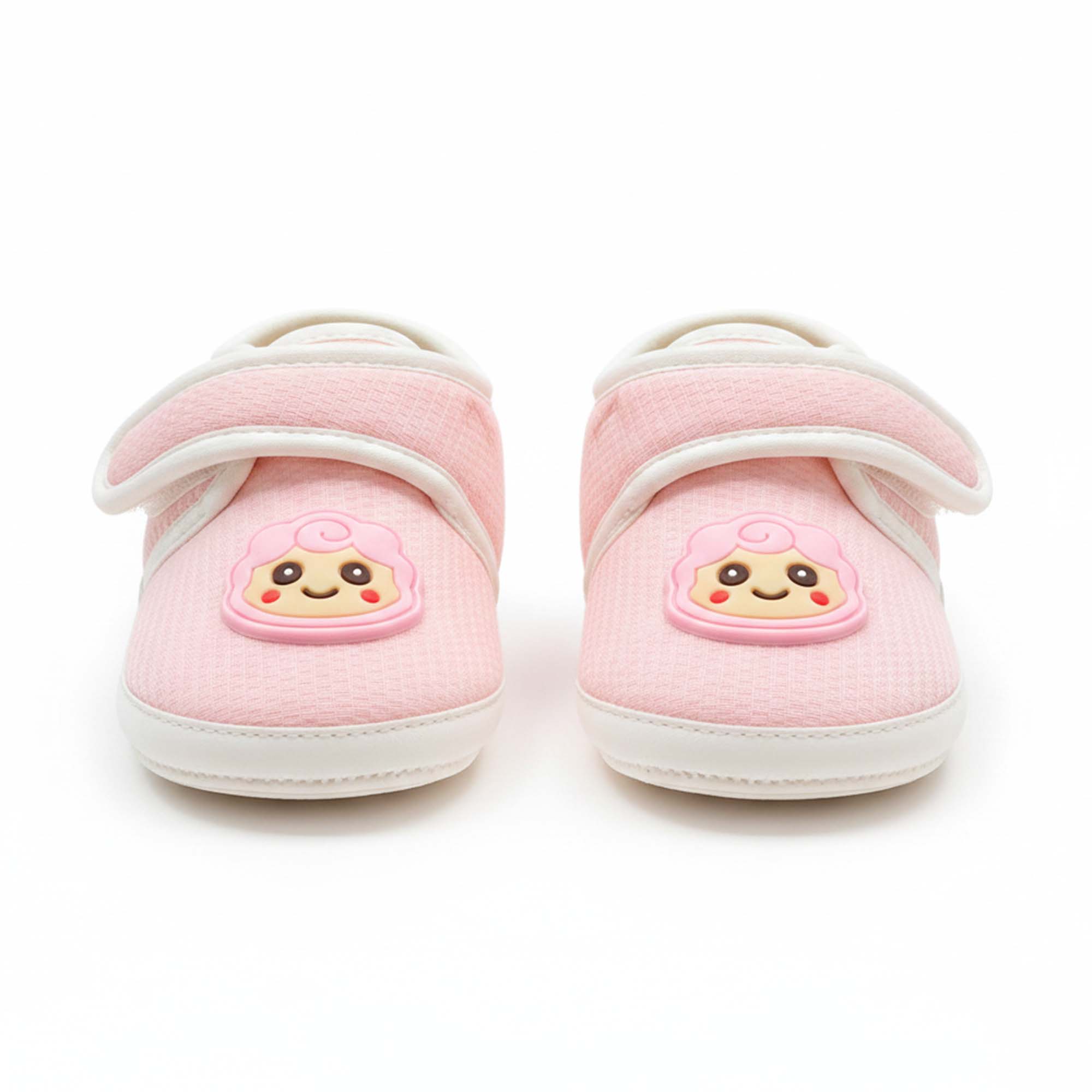 Baby Moo Lamb Velcro Strap Anti-Skid Sneakers Booties-Pink