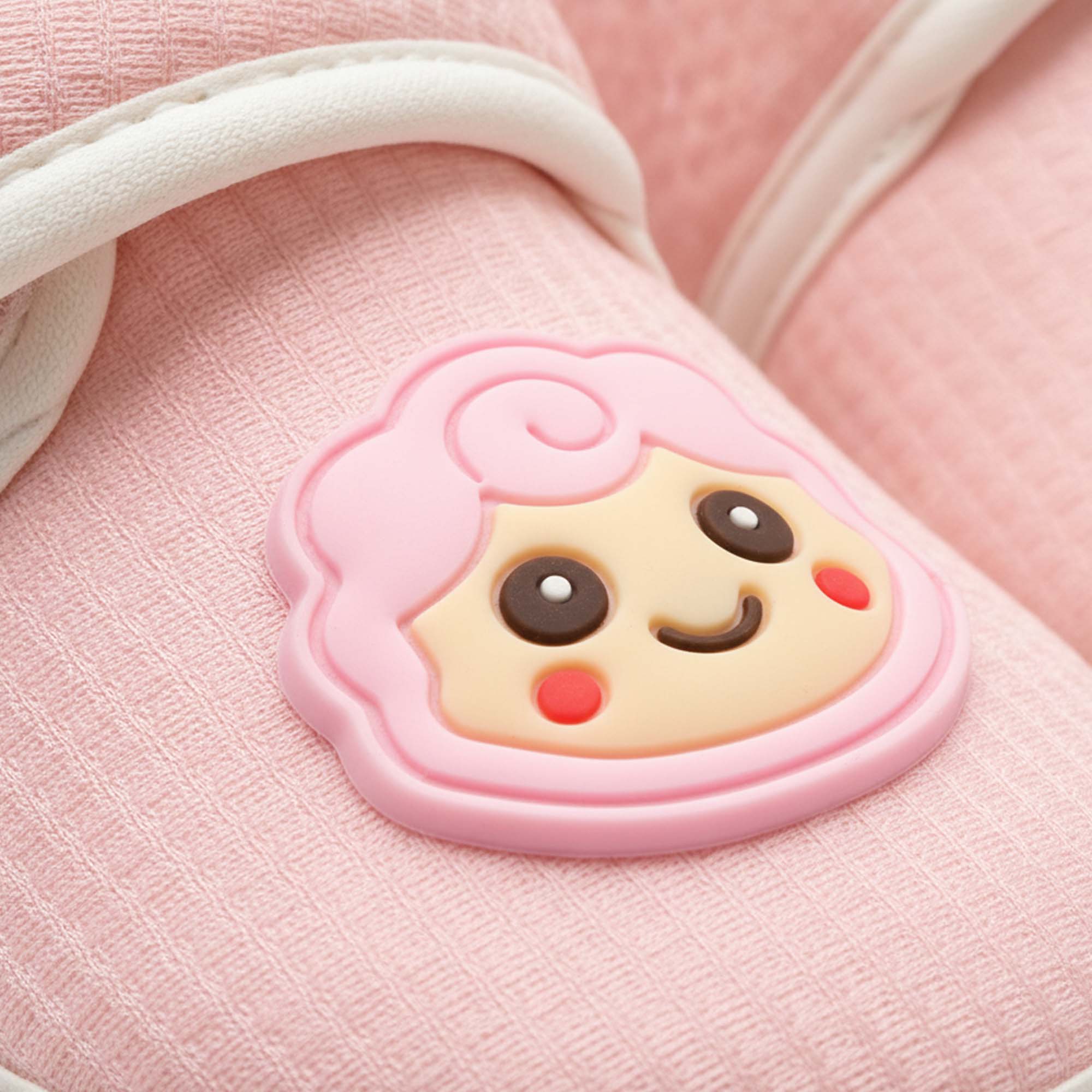 Baby Moo Lamb Velcro Strap Anti-Skid Sneakers Booties-Pink