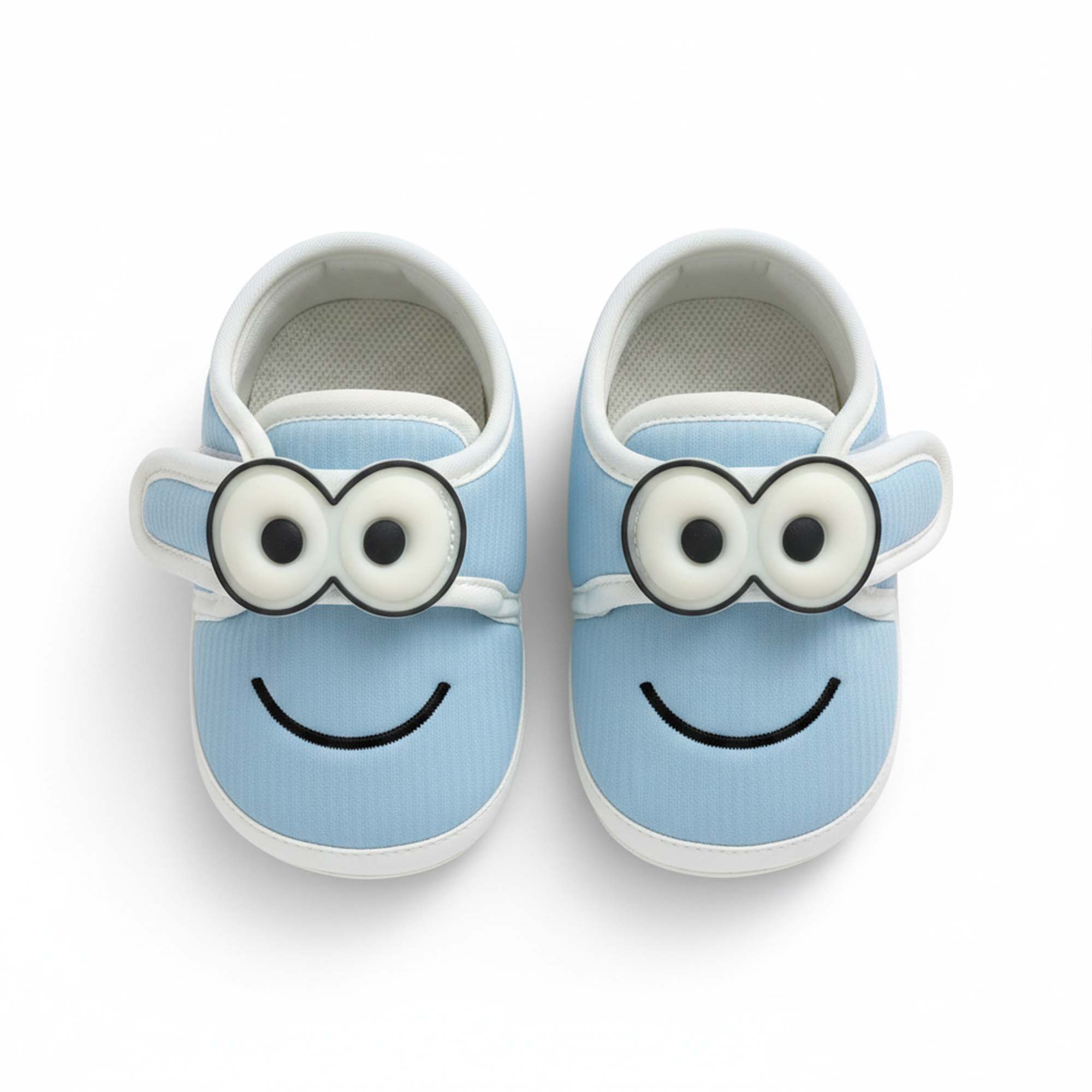 Baby Moo Minions Velcro Strap Anti-Skid Sneakers Booties-Blue