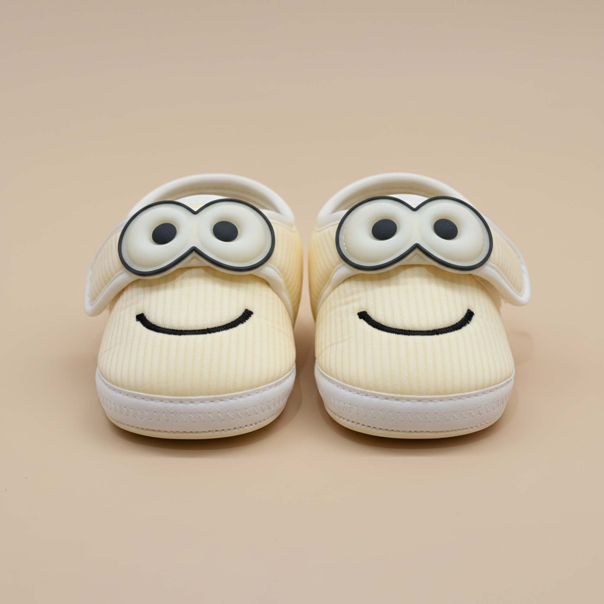 Baby Moo Minions Velcro Strap Anti-Skid Sneakers Booties-Yellow
