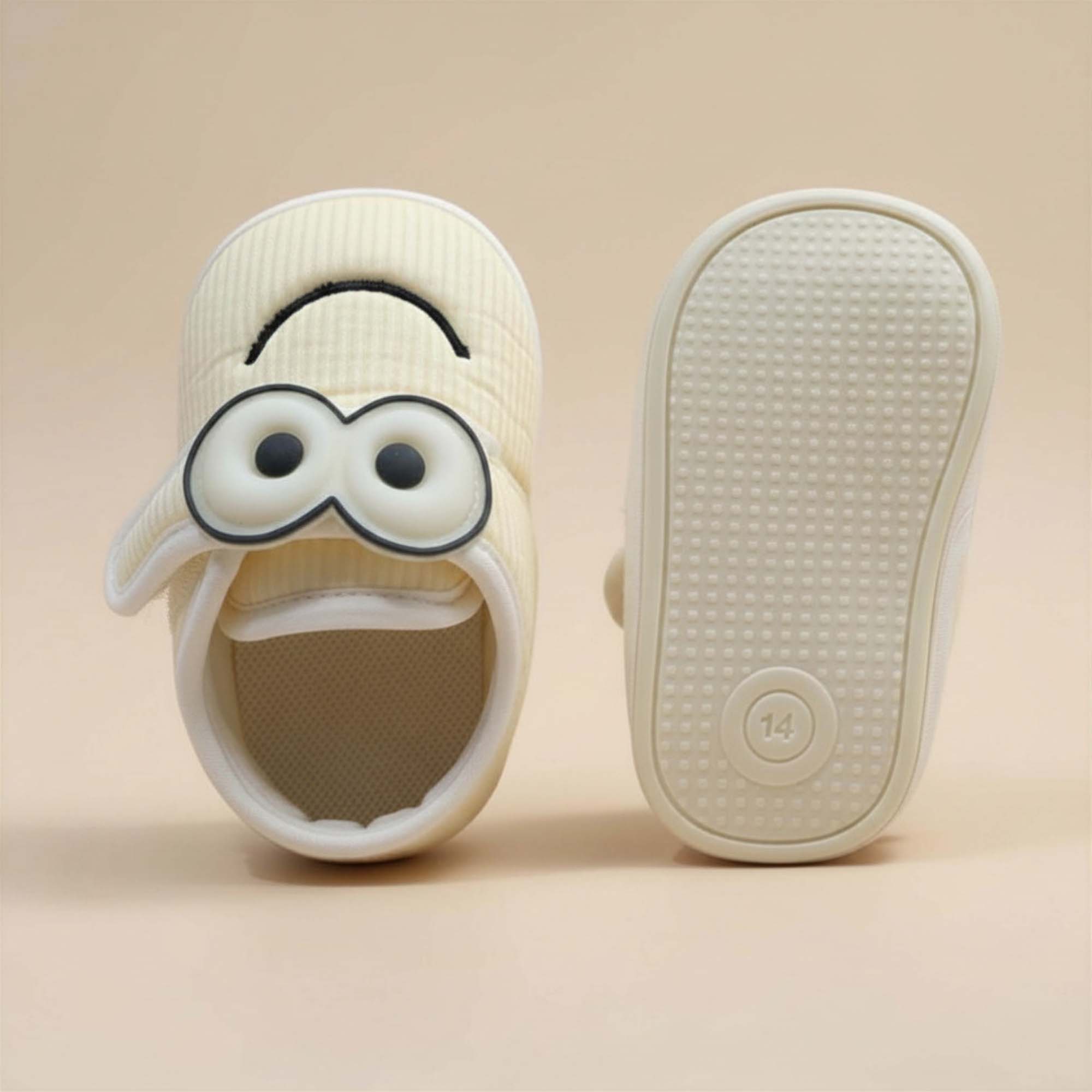 Baby Moo Minions Velcro Strap Anti-Skid Sneakers Booties-Yellow