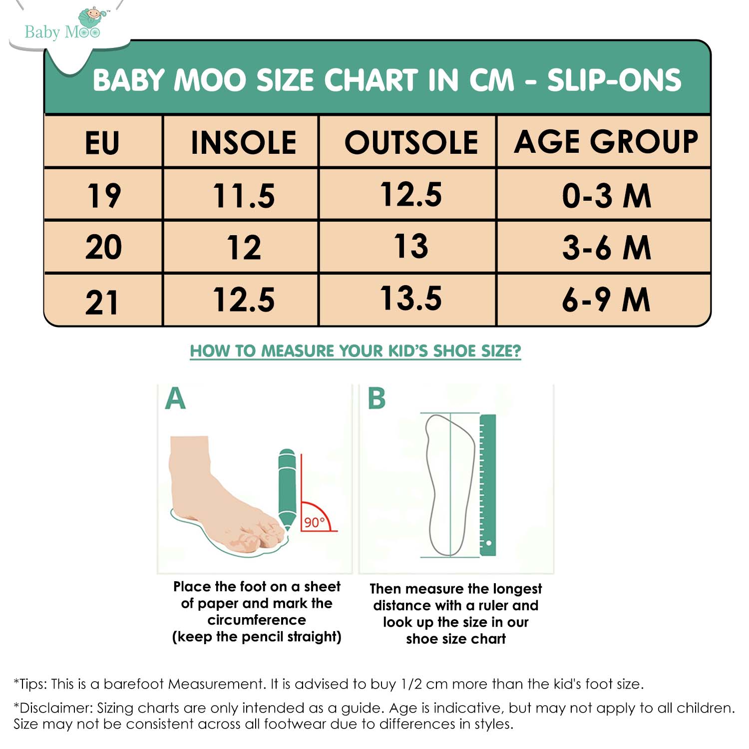 Baby Moo Mouse Velcro Strap Anti-Skid Fabric Sneaker Booties - Grey