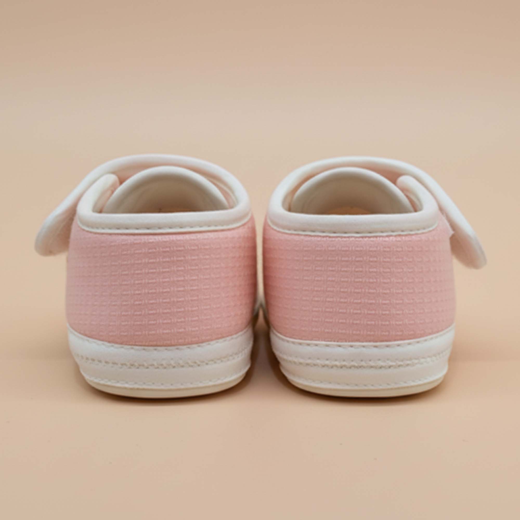 Baby Moo Teddy Velcro Strap Anti-Skid Sneakers Booties-Pink