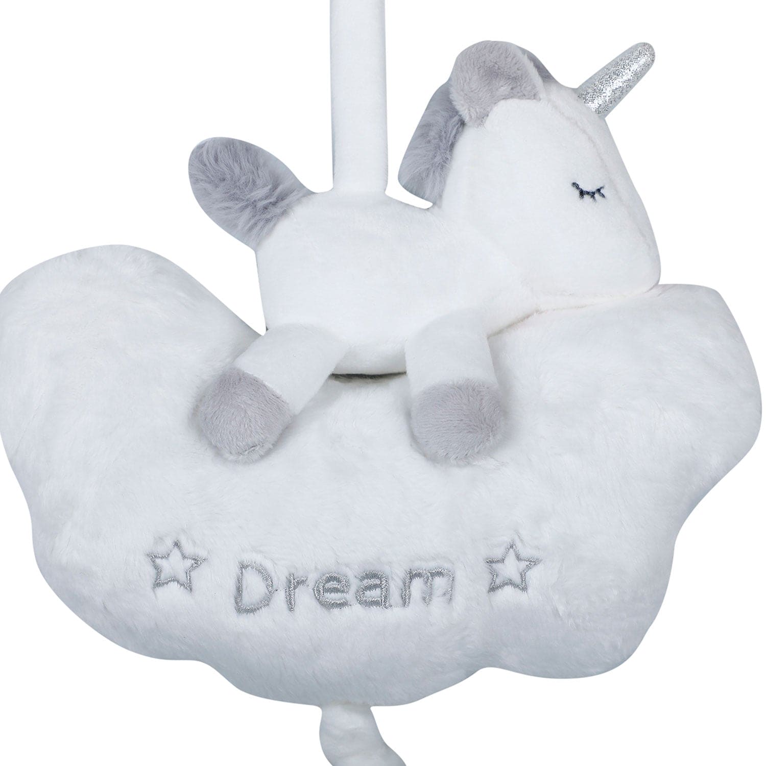 Baby Moo Sleepy Unicorn Hanging Musical Pulling Toy - White