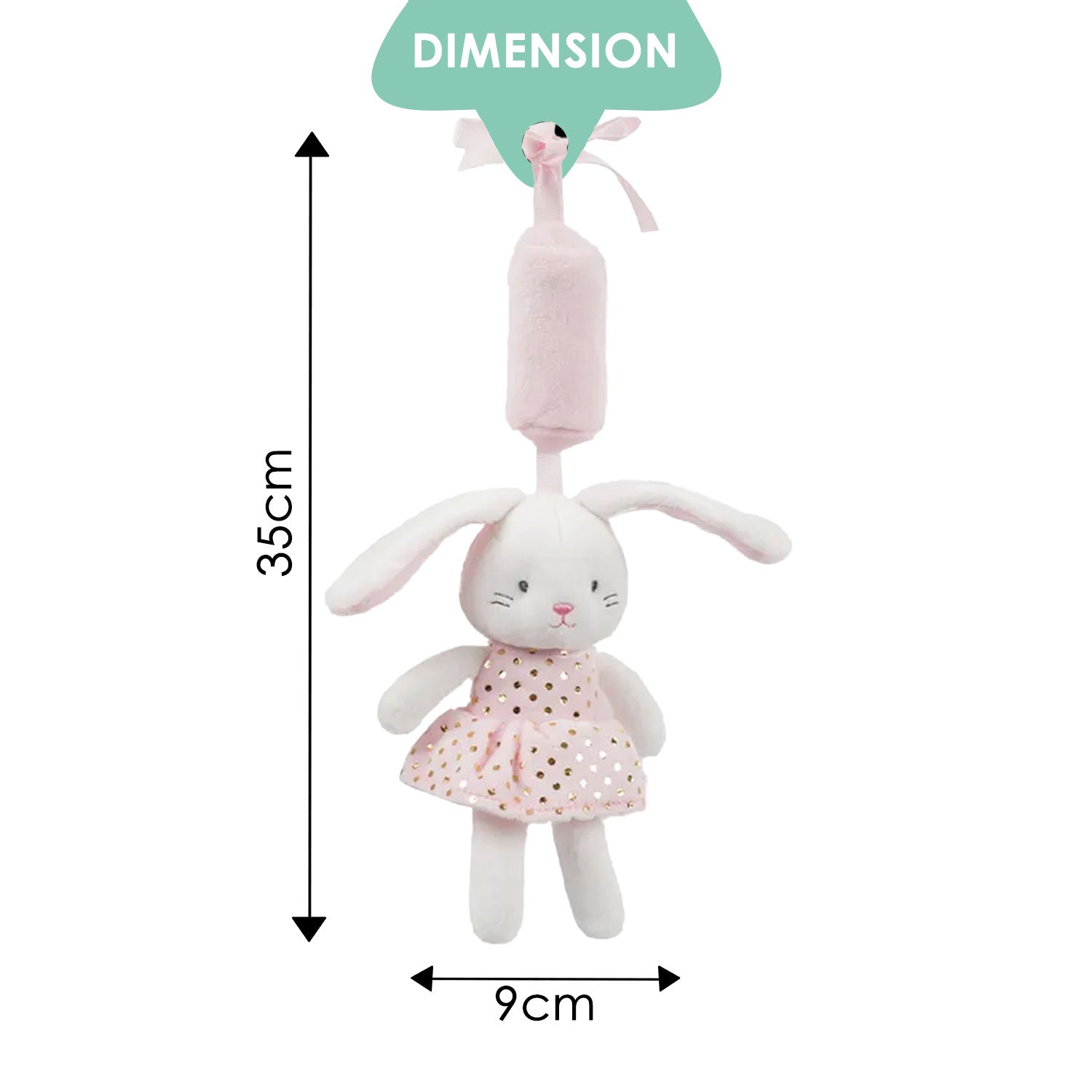 Baby Moo Girly Bunny Wind Chime Hanging Musical Toy - White