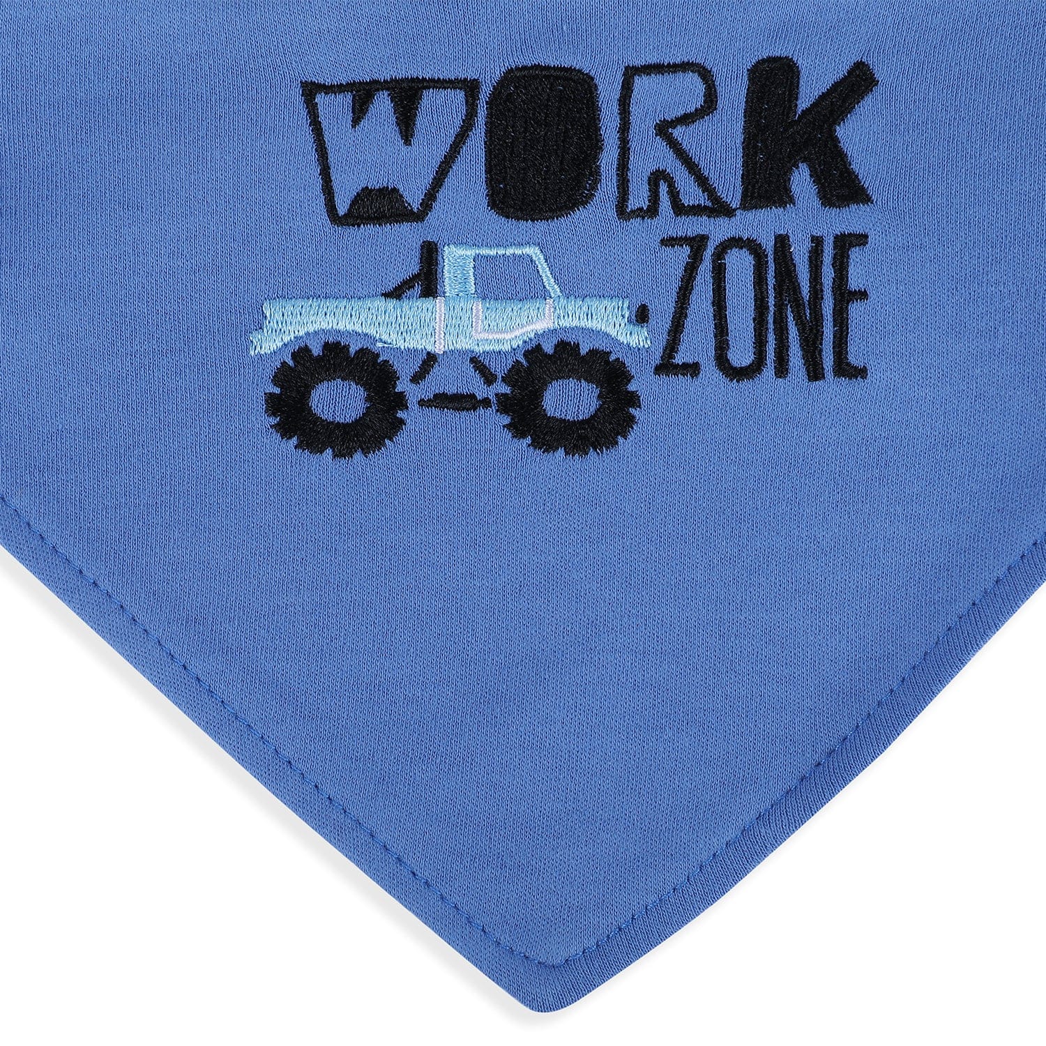 Baby Moo Truck Work Zone Cotton 3 Pack Bandana Bibs - Blue - Baby Moo