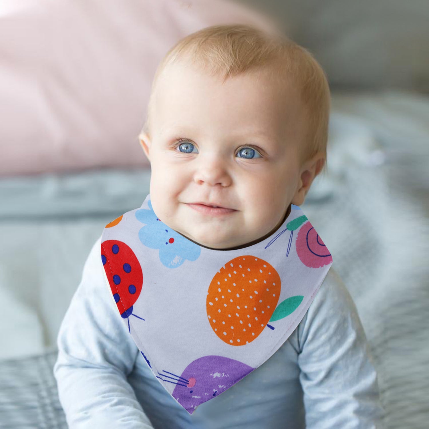 Baby Moo Just Like Mommy Daddy Cotton 3 Pack Bandana Bibs - Multicolour - Baby Moo