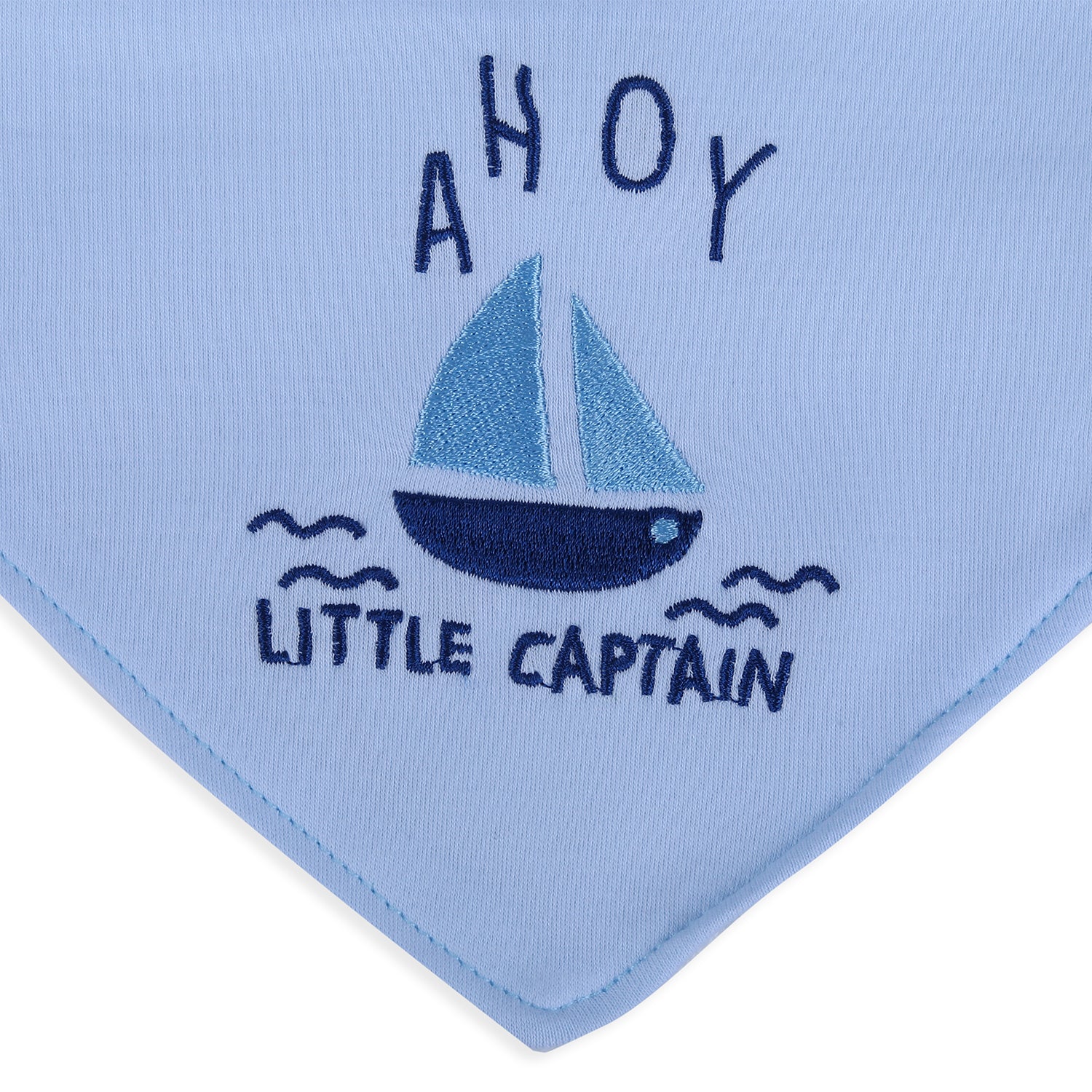 Baby Moo Liitle Ship Captain Cotton 3 Pack Bandana Bibs - White - Baby Moo