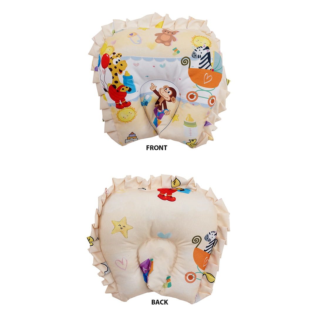 Baby Moo Zebra in Pram Premium Reversible Bedding Set With 6 Pillows And Tub Mattress Set - YELLOW - Baby Moo