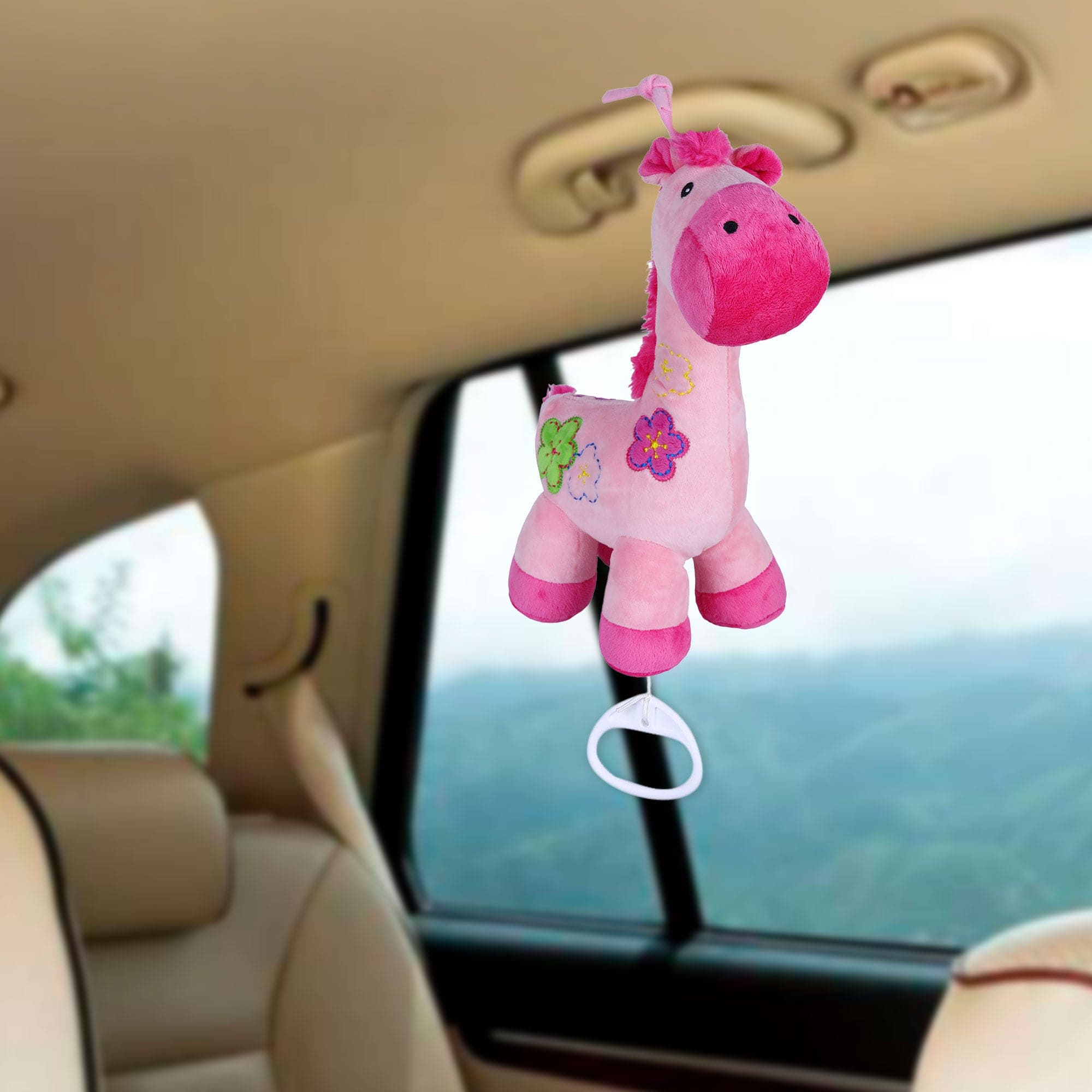 Pony Bed Hanging Musical Pulling Toy - Pink