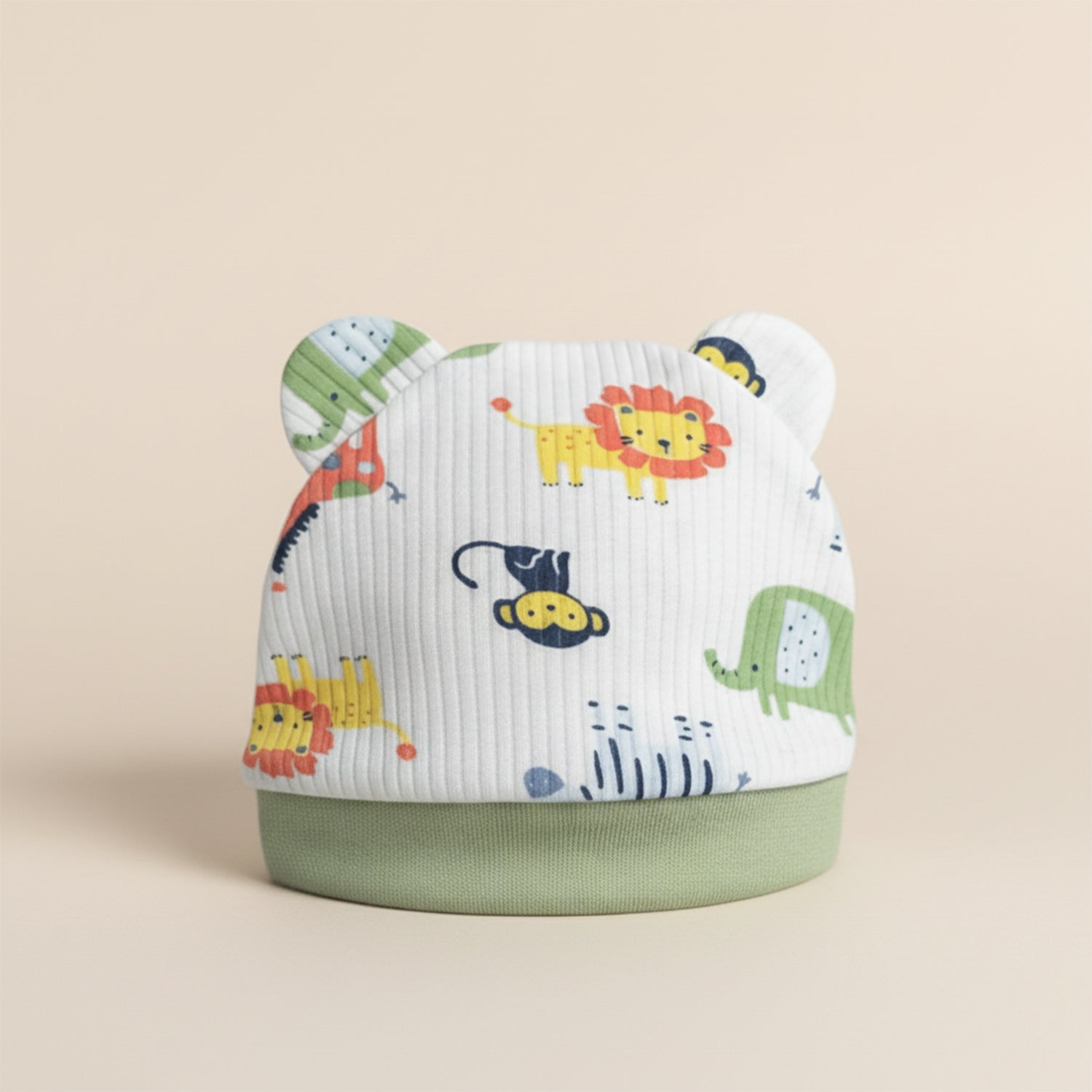 Baby Moo Dino Print Adjustable Velcro Easy Wrap Ready Swaddle For Infant With Matching 3D Cap - White